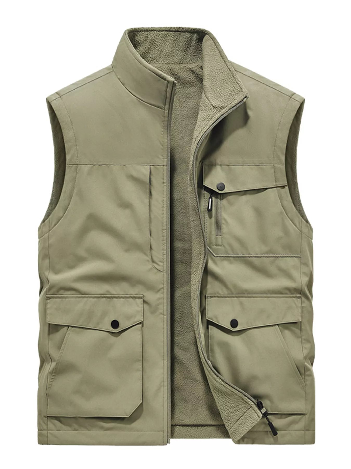 Men's Plus Size Zip Up Vest Coat