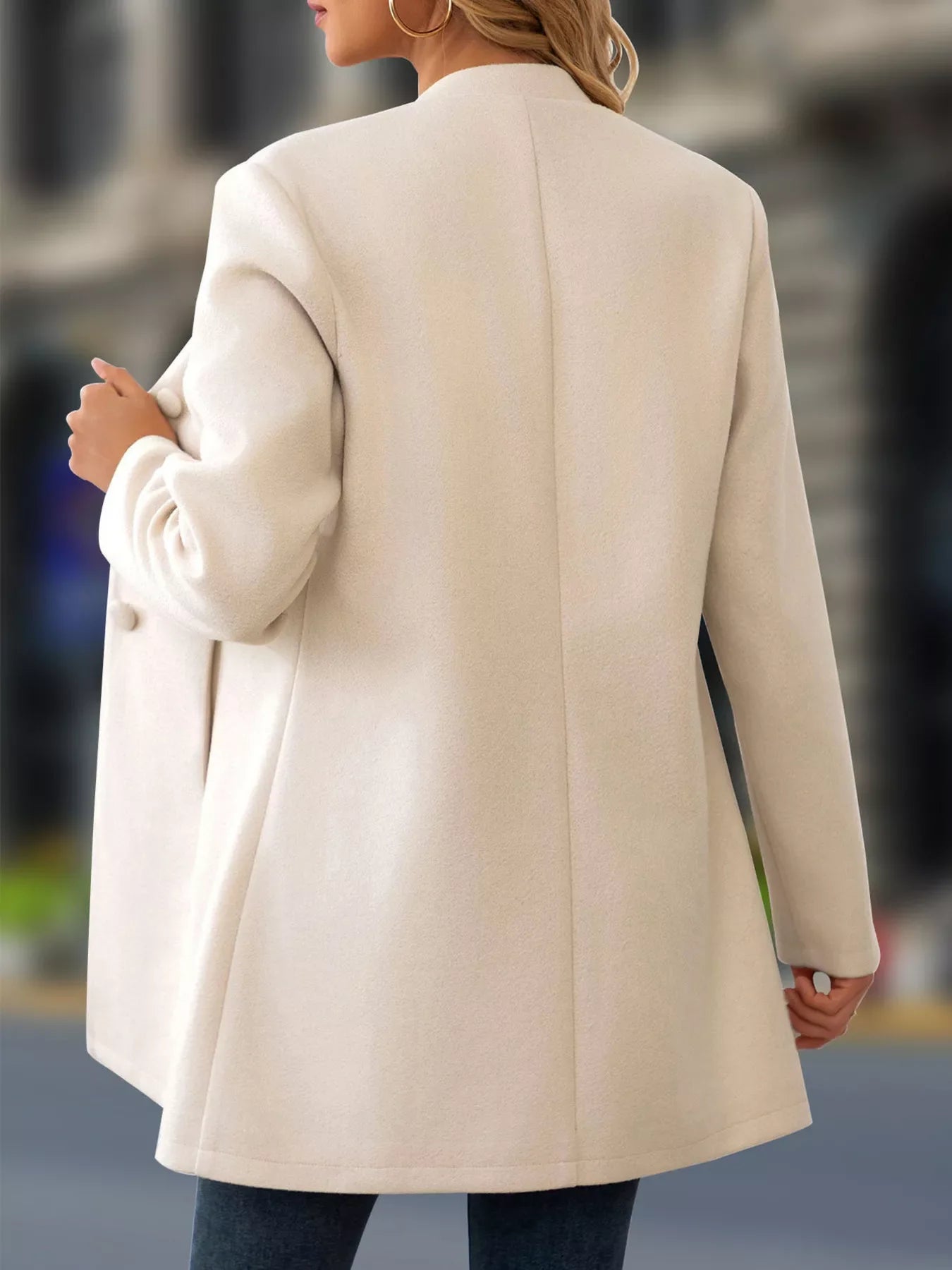 Full Size Button-Down Longline Outerwear Plus Size