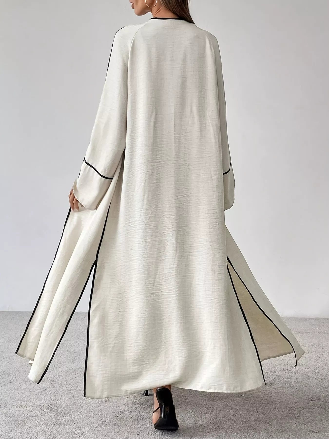 Contrast Trim Cardigan and Pants Set