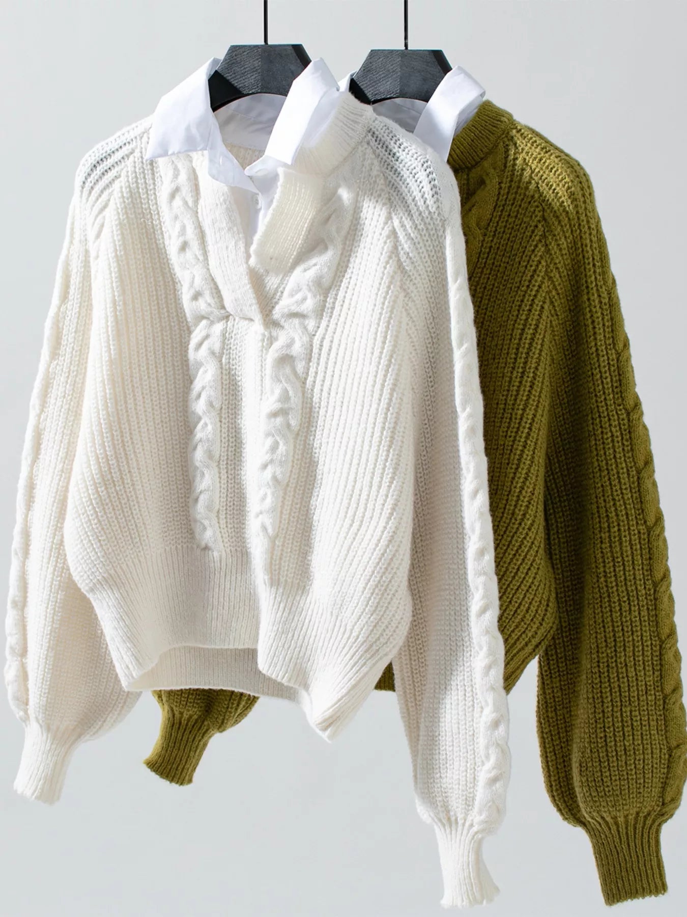 Cable Knit Long Sleeve Sweater