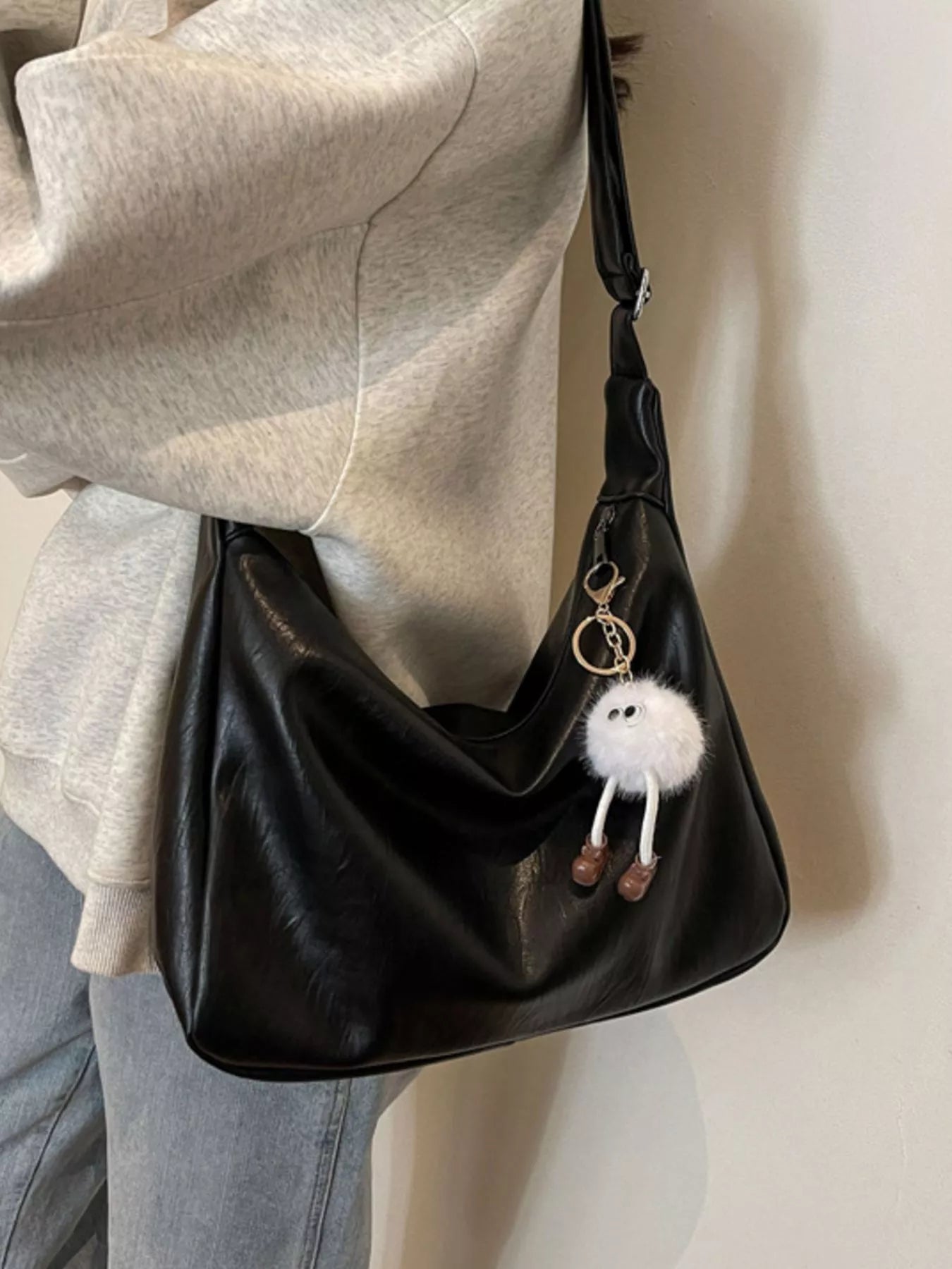 Leather Adjustable Strap Crossbody Bag