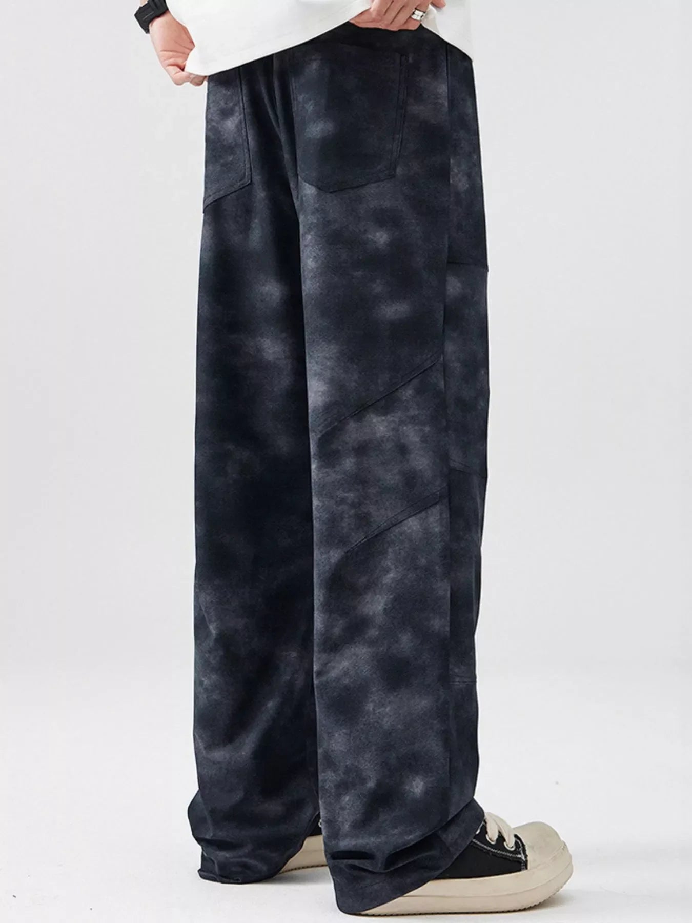 Men's Full Size Vintage Wash Wide Leg Pants Plus Size