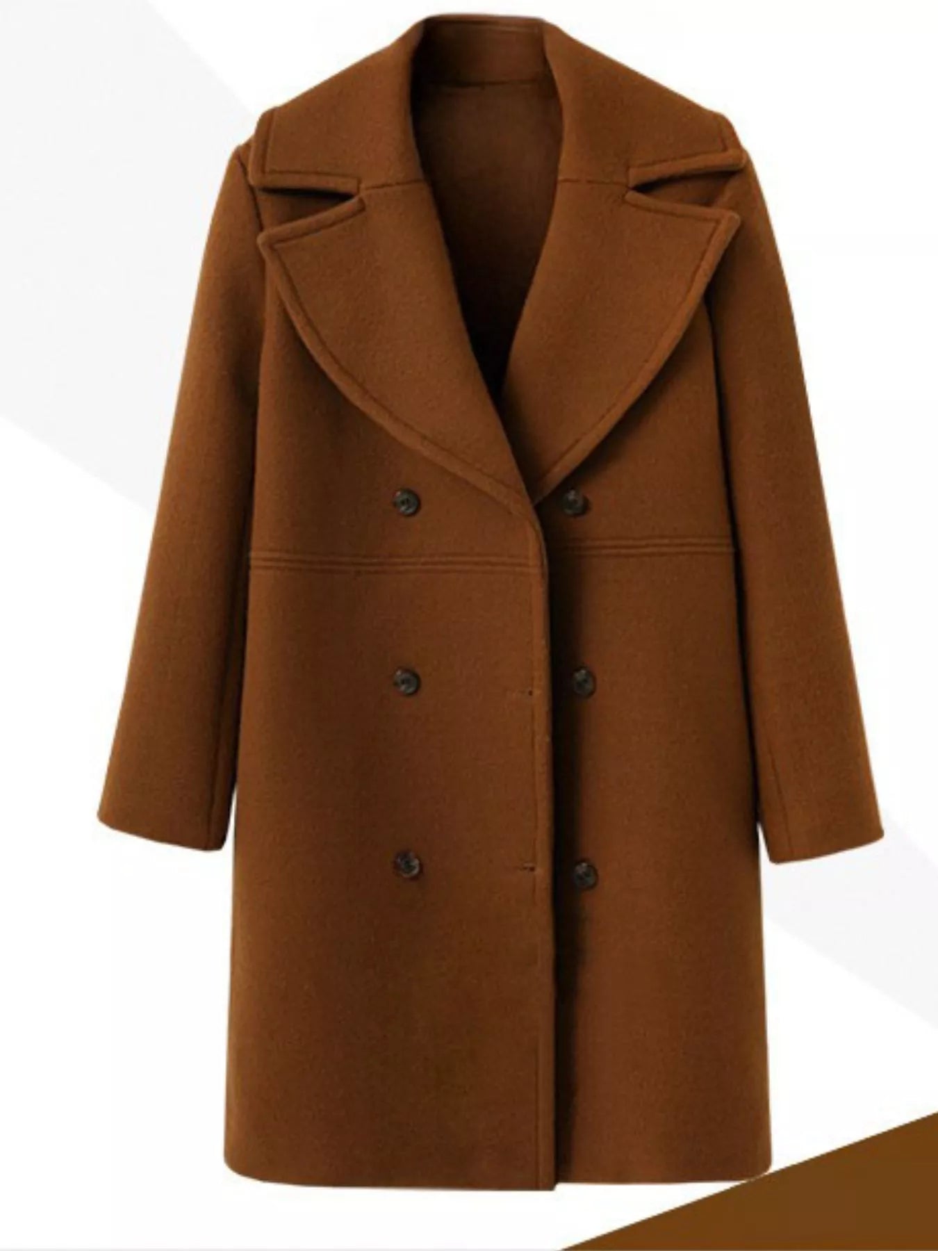 Double-Breasted Long Sleeve Coat