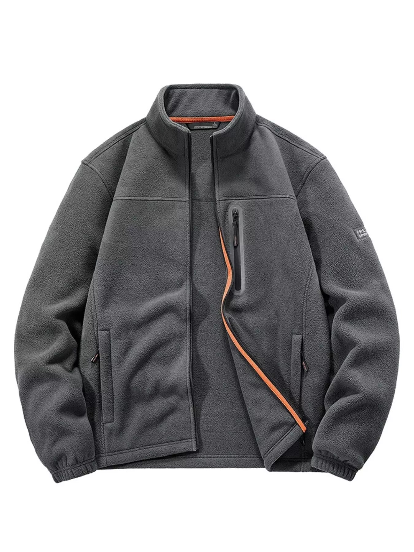 Men's Plus Size Warm Fleece Full-Zip Jacket