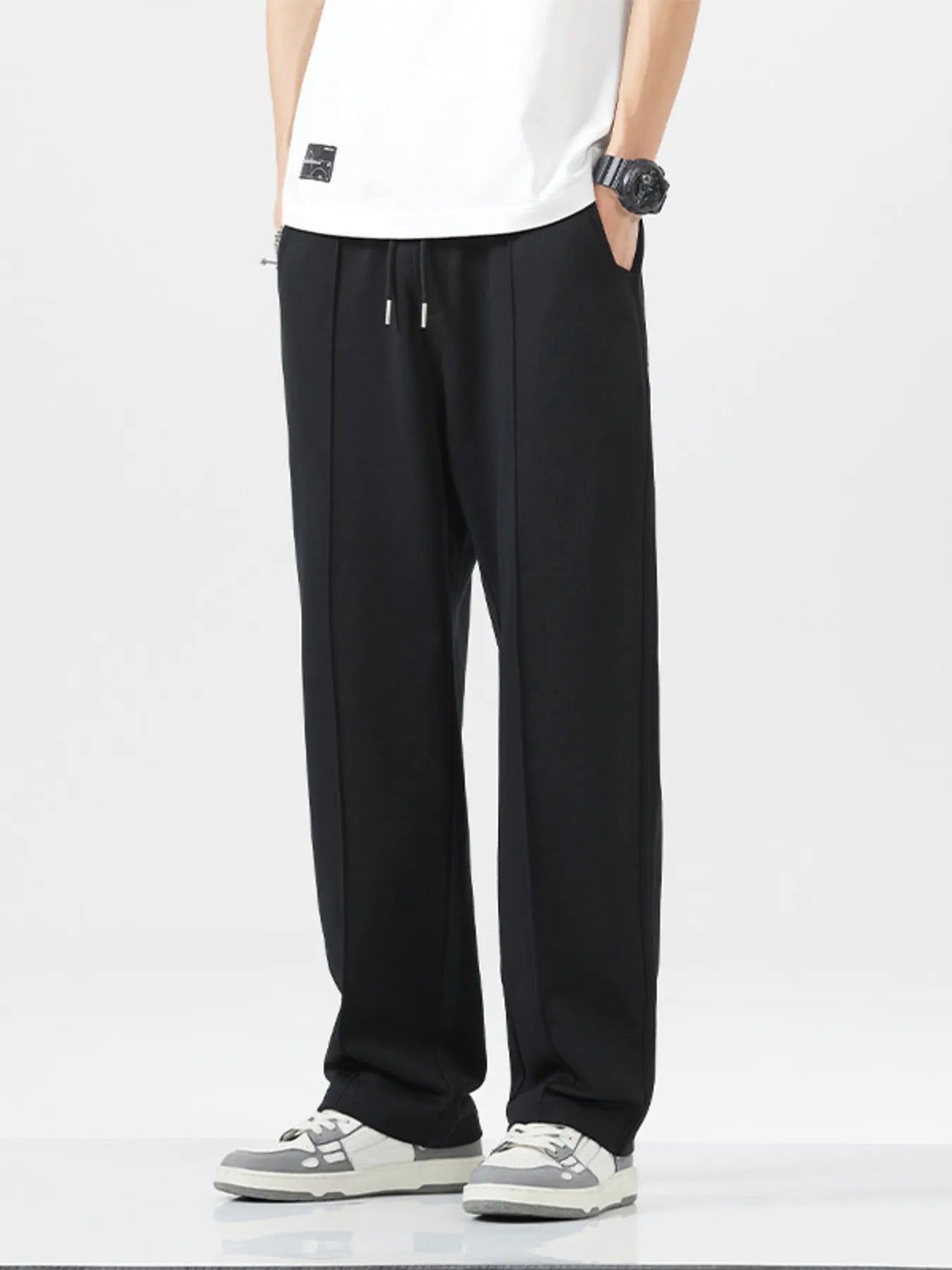 Men's Full Size Casual Drawstring Wide Leg Sweatpants Plus Size