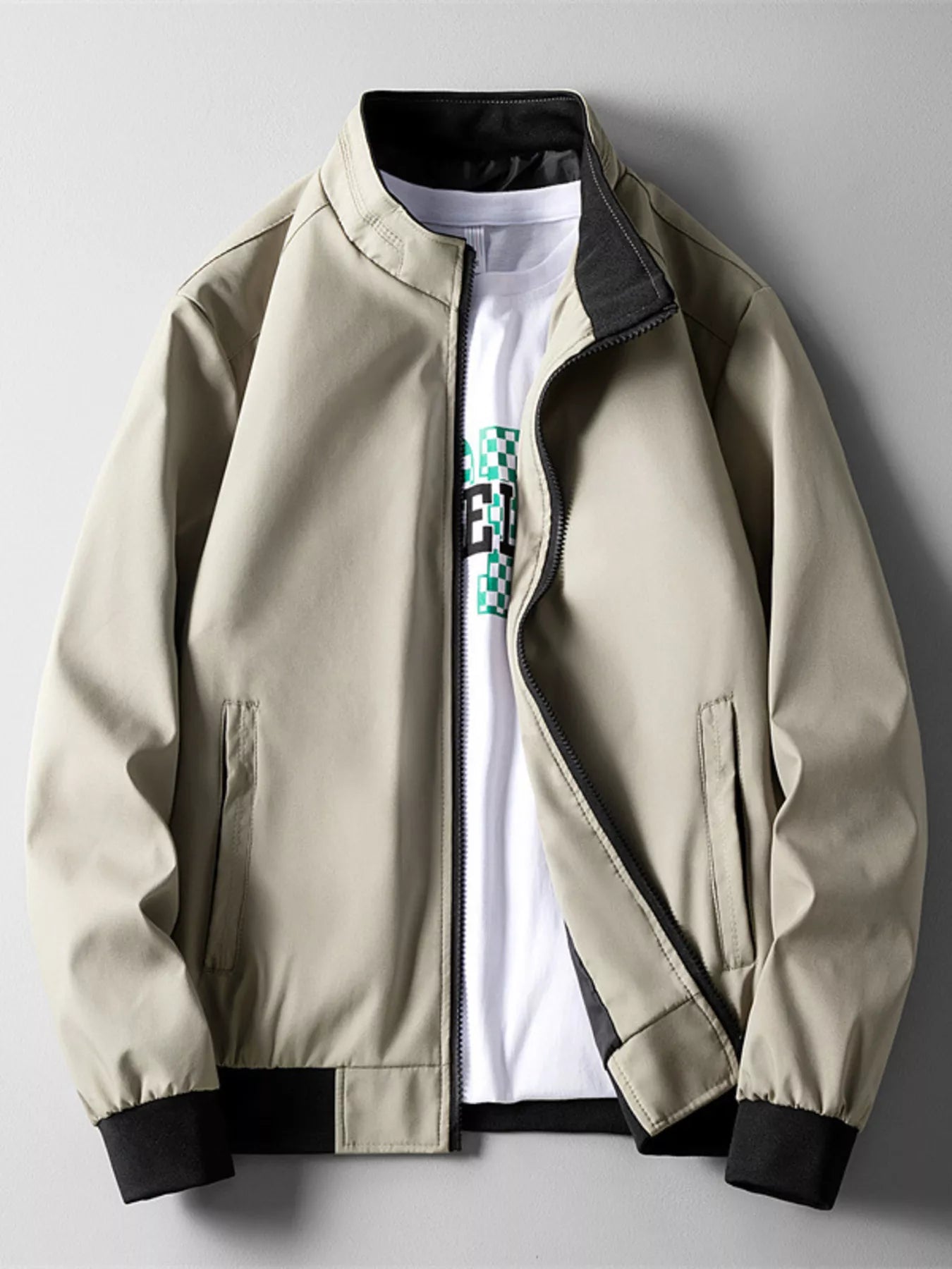 Men's Plus Size Casual Lightweight Bomber Jacket