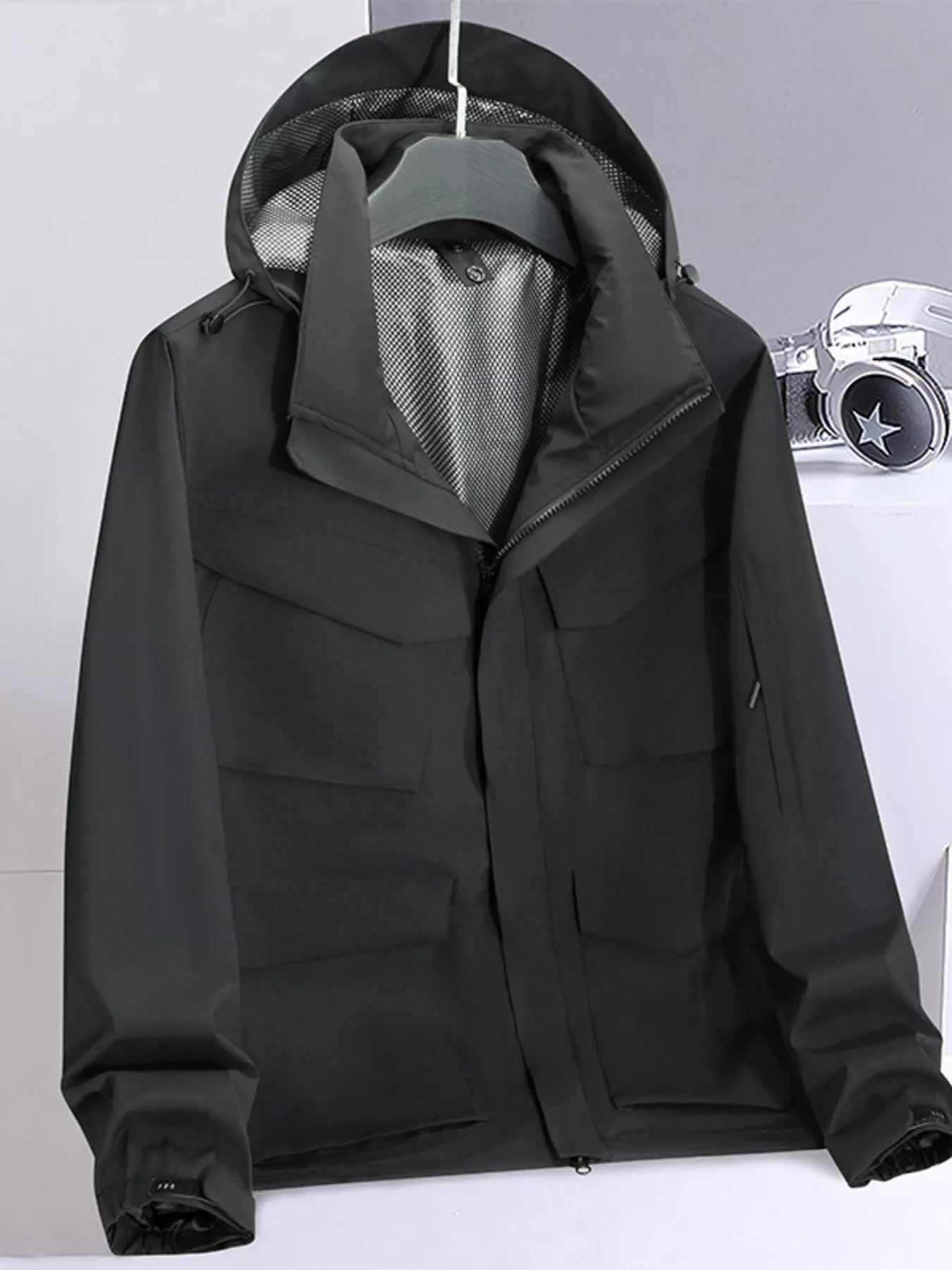 Men's Plus Size Lightweight Hooded Outdoor Jacket