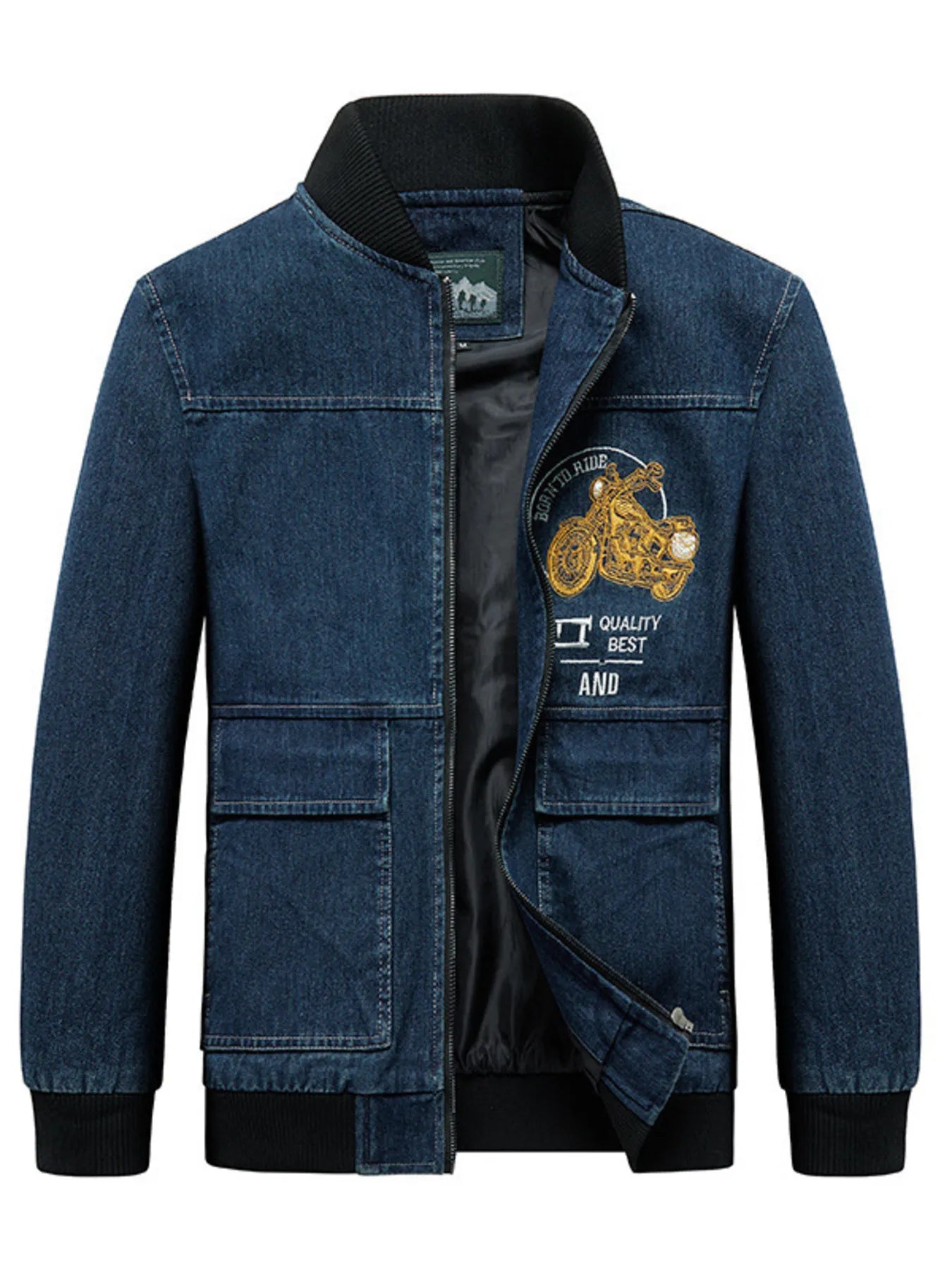 Men's Plus Size Zip Up Long Sleeve Jacket