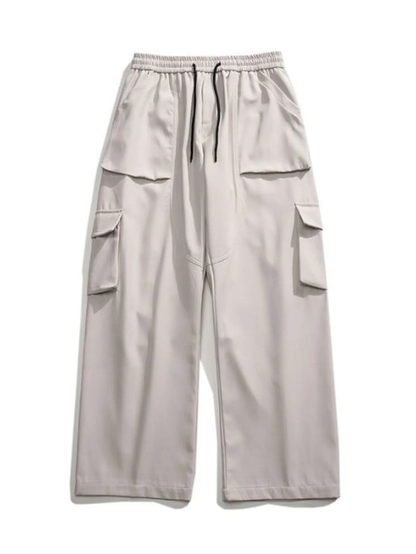 Men's Full Size Loose Fit Cargo Pants with Drawstring Plus Size