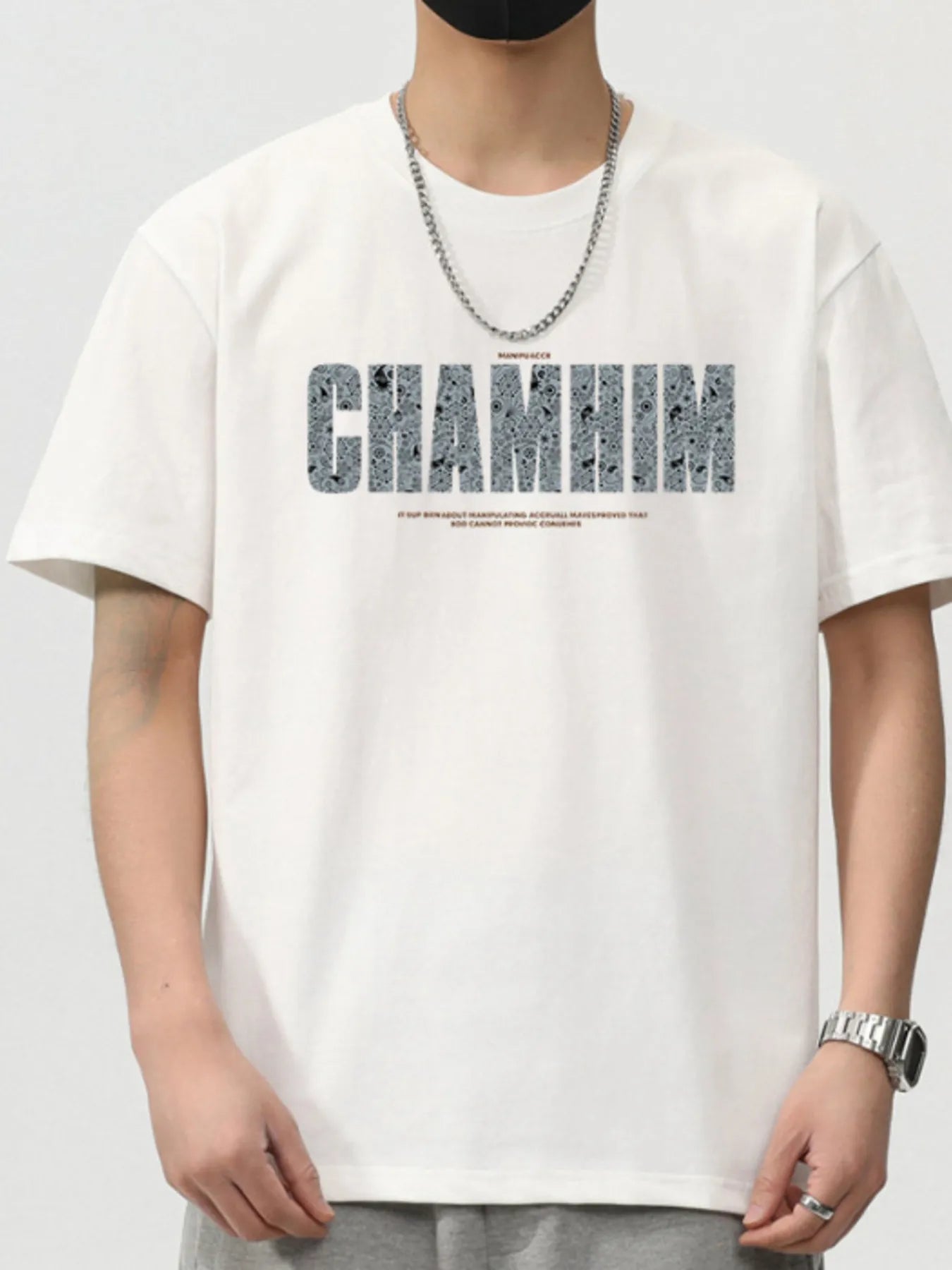 Men's Plus Size Letter Graphic Short Sleeve Casual T-Shirt