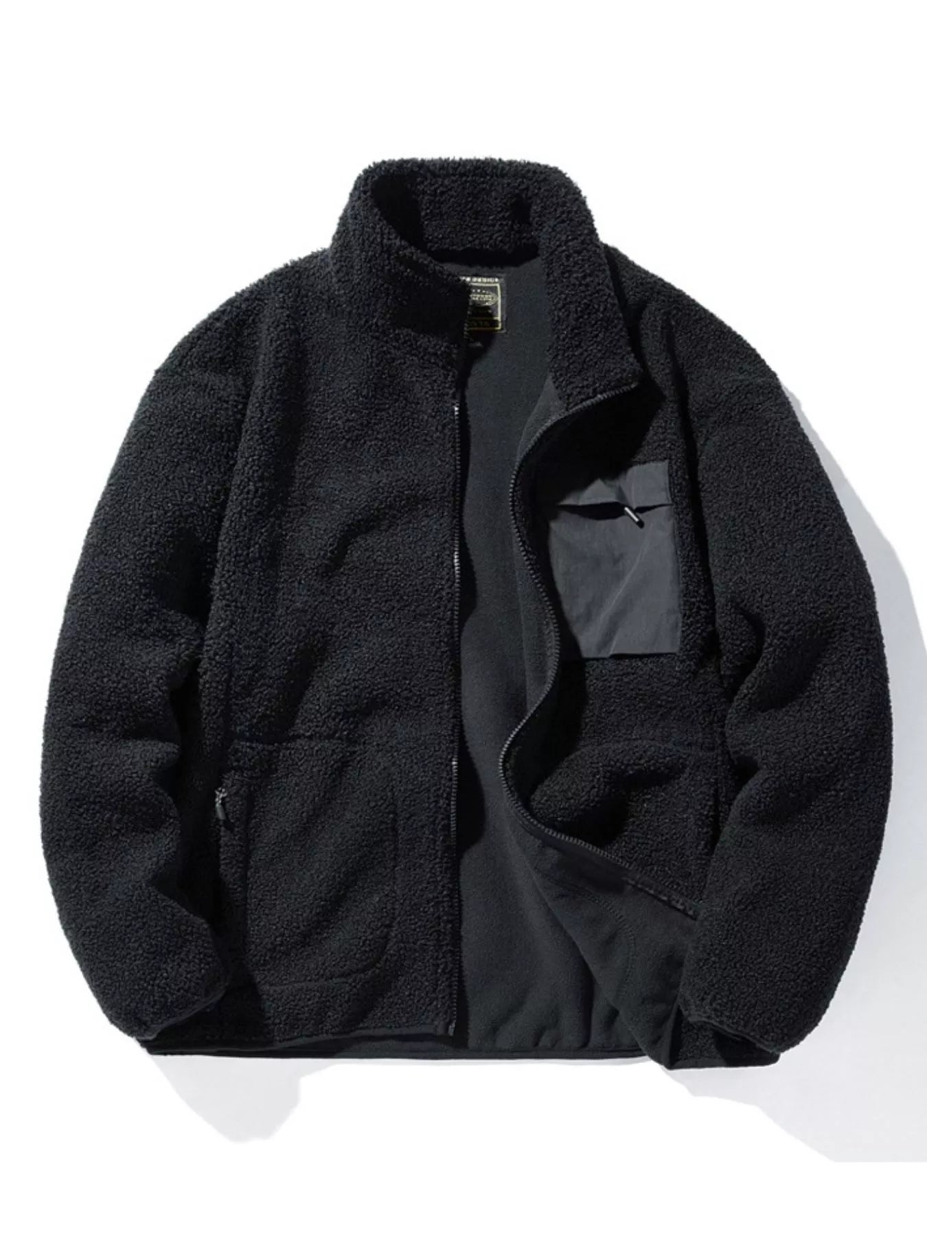 Men's Plus Size Warm Fleece Zip-Up Jacket