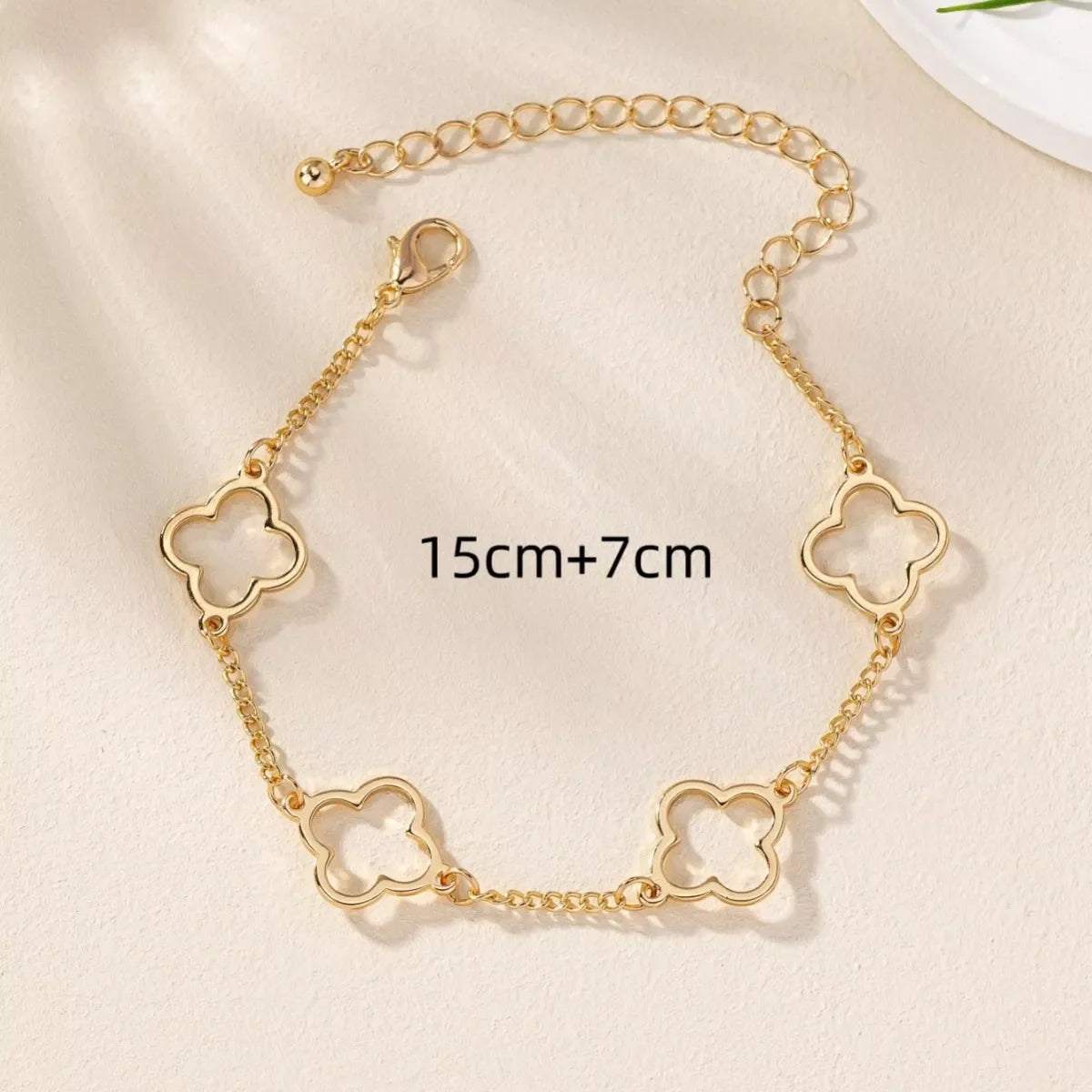 18K Gold-Plated Four Leaf Clover Bracelet