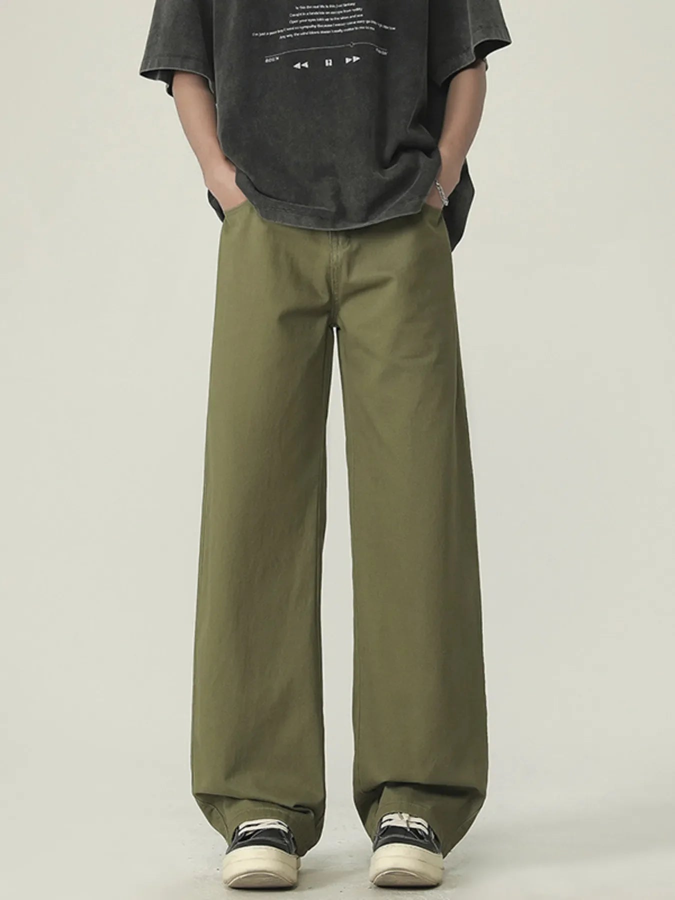 Men's Plus Size Loose Fit Wide Leg Pants