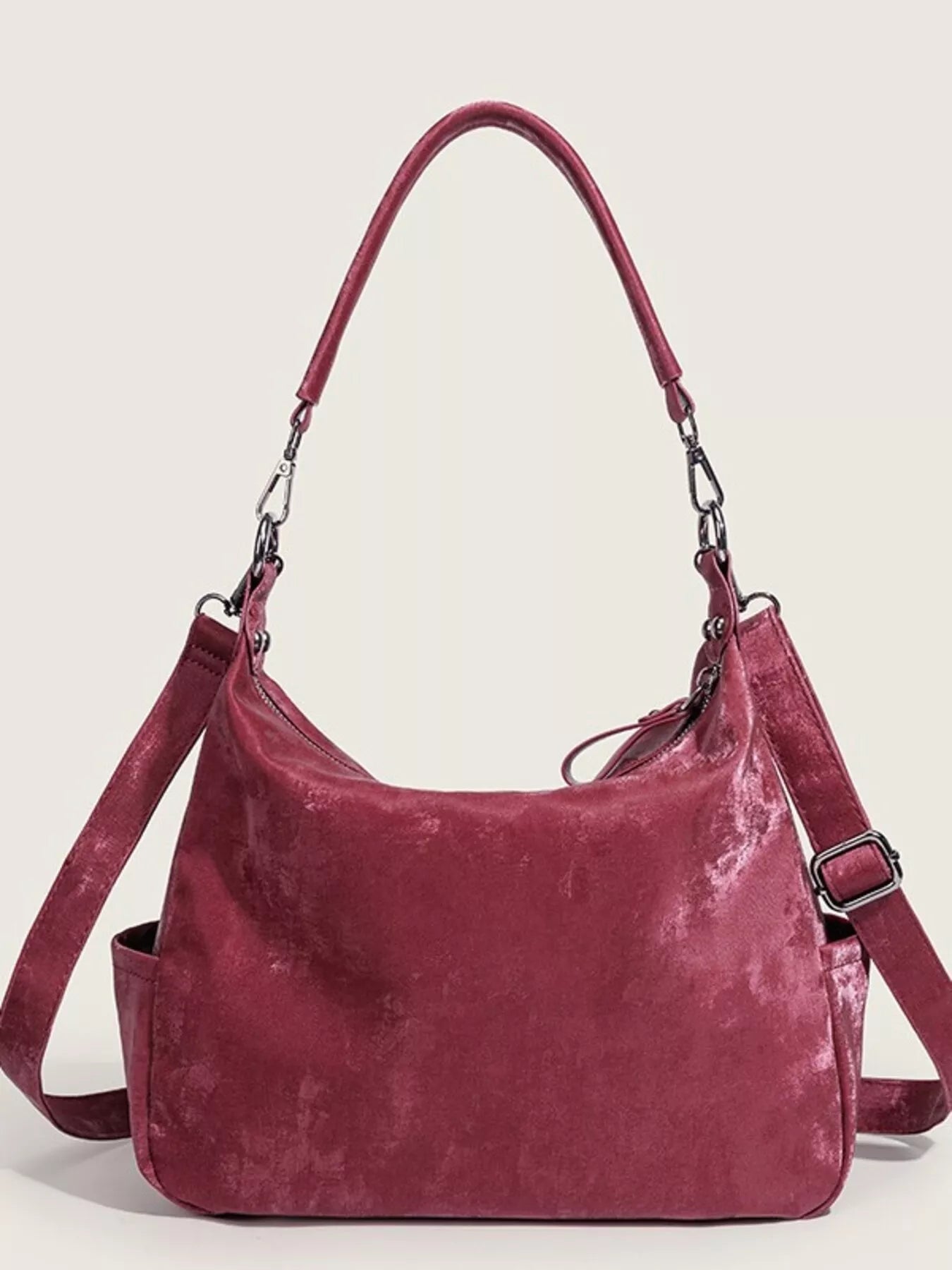 Vintage Style Zipper Front Crossbody Bag