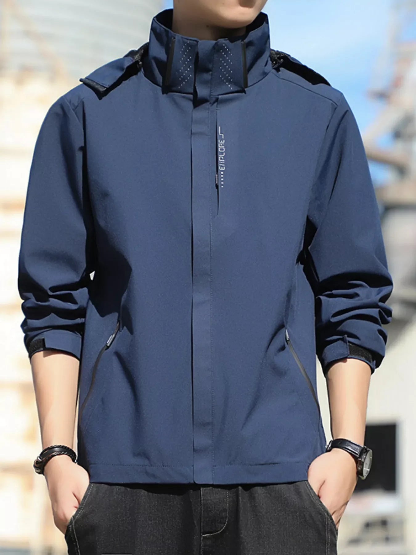 Men's Plus Size Casual Windproof Hooded Jacket