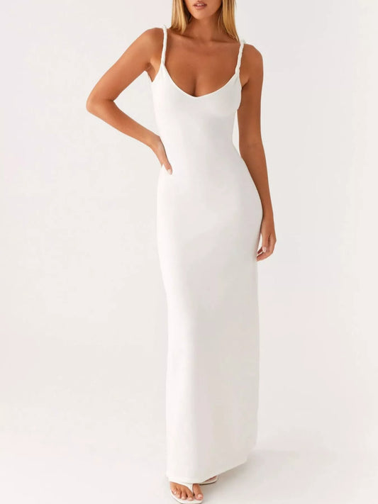 V-Neck Bodycon Maxi Dress