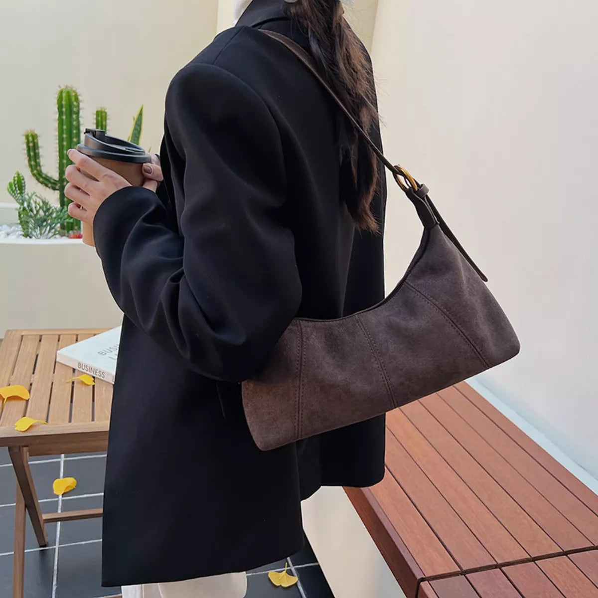 Lightweight Solid Color Shoulder Bag