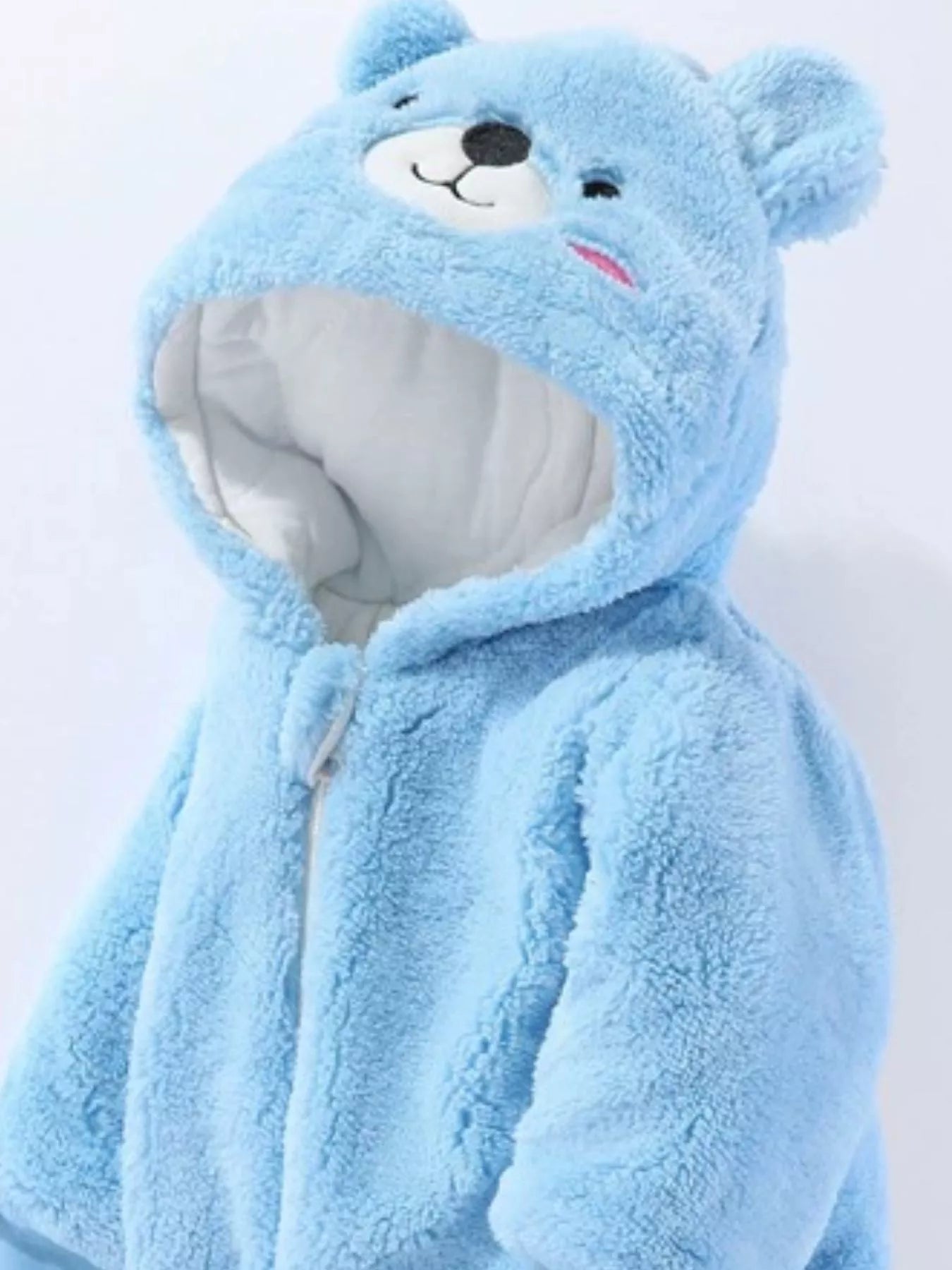 Children's Cozy Bear Hooded Fleece One-Piece