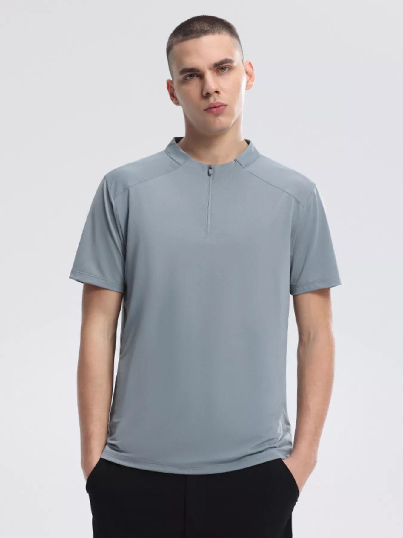 Men's Quarter Zip Short Sleeve Active T-Shirt
