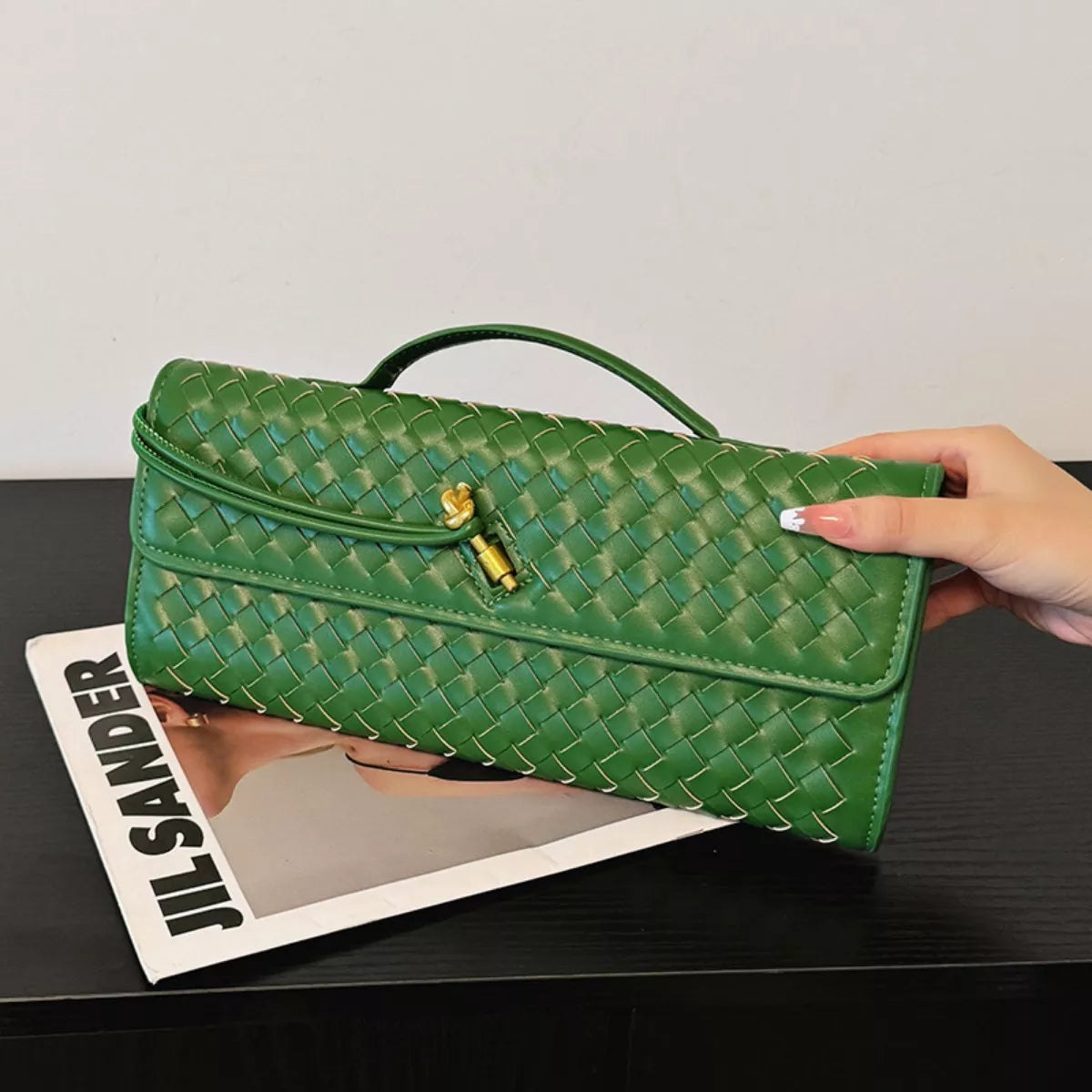 Woven Leather Crossbody Bag
