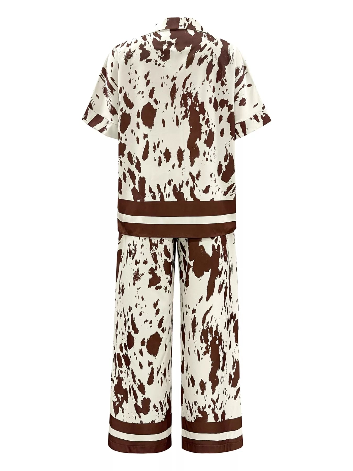 Printed Relaxed Fit Top and Wide Leg Pants Set