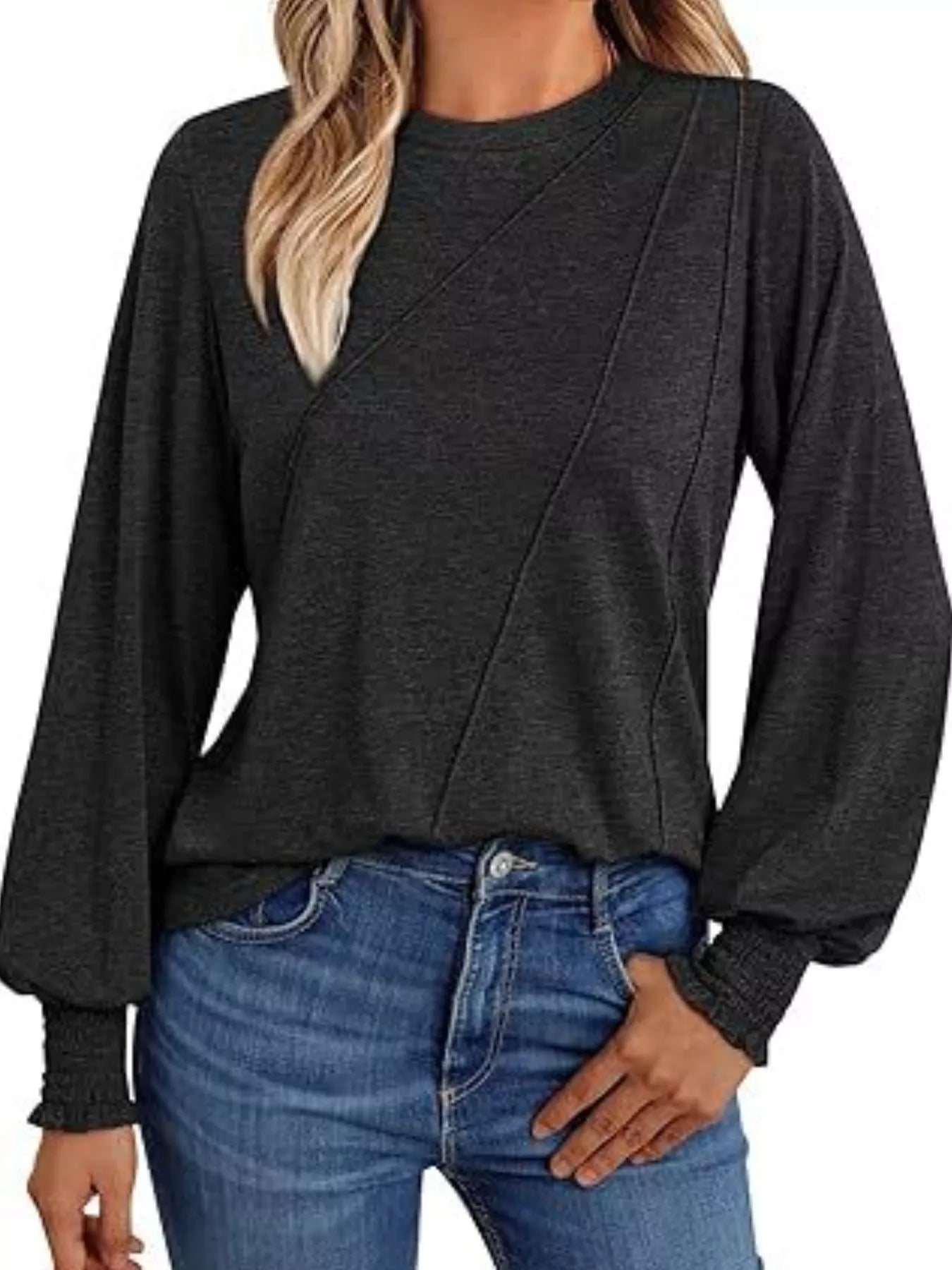 Round Neck Long Sleeve Top