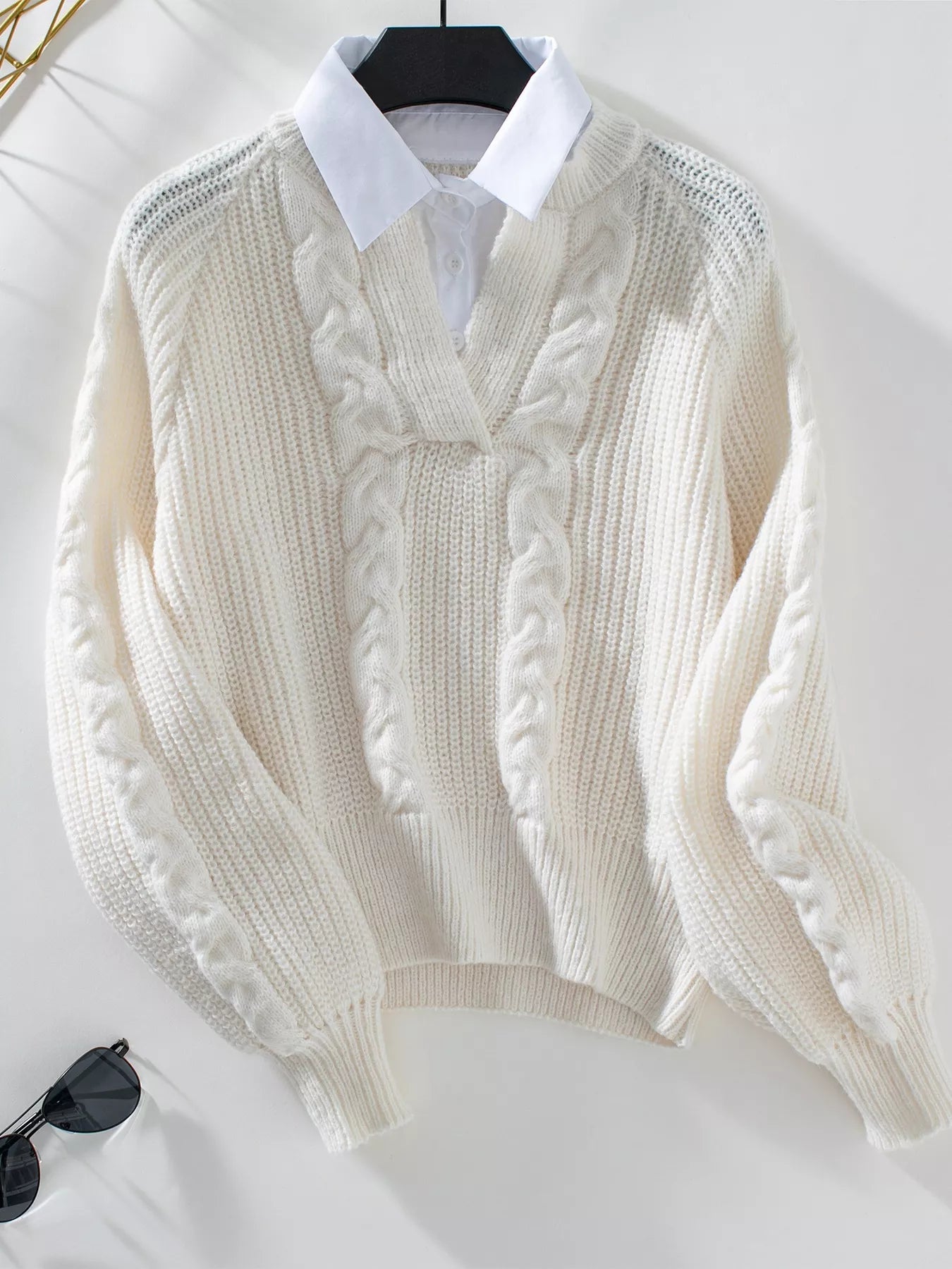 Cable Knit Long Sleeve Sweater