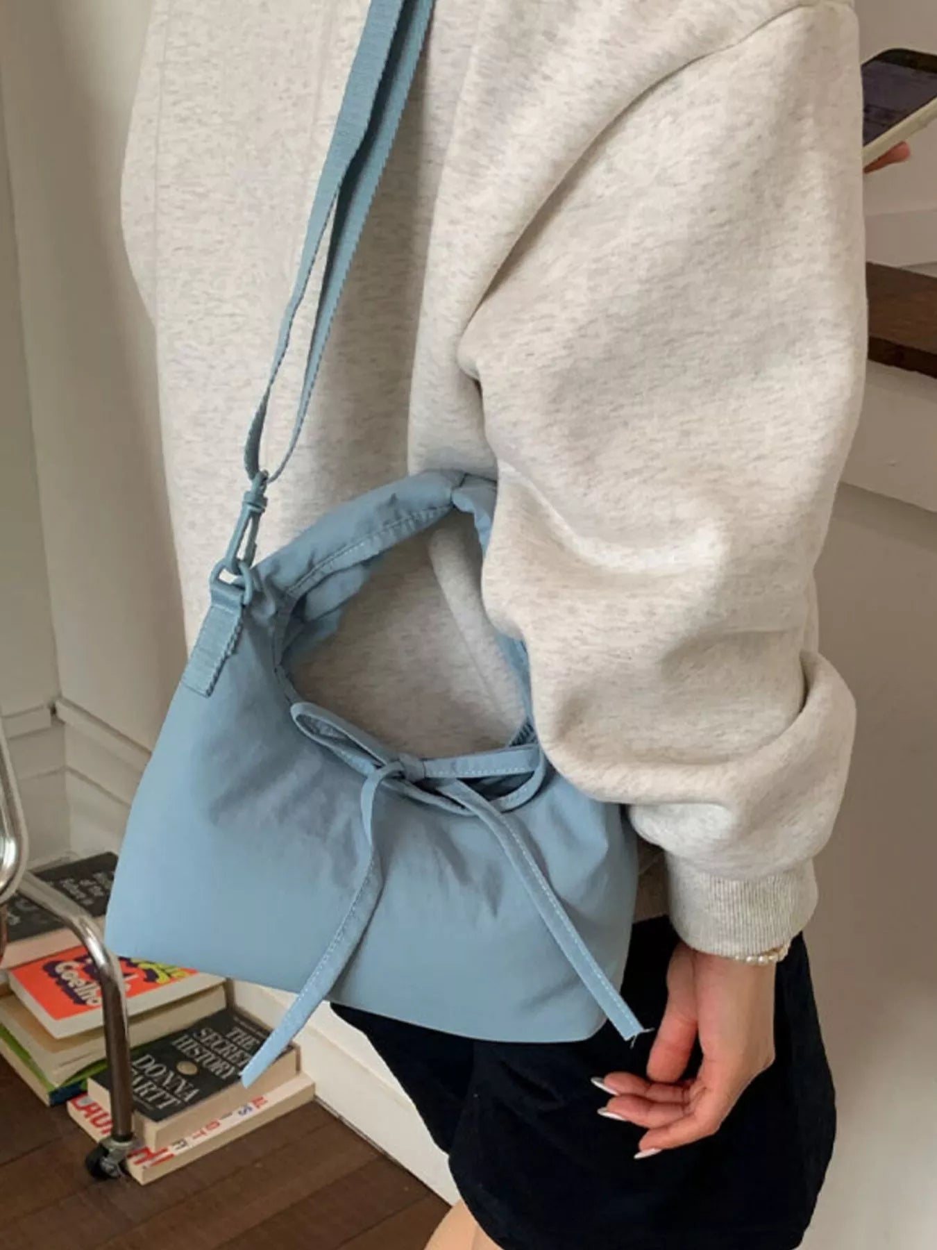 Casual Lightweight Solid Color Crossbody Bag