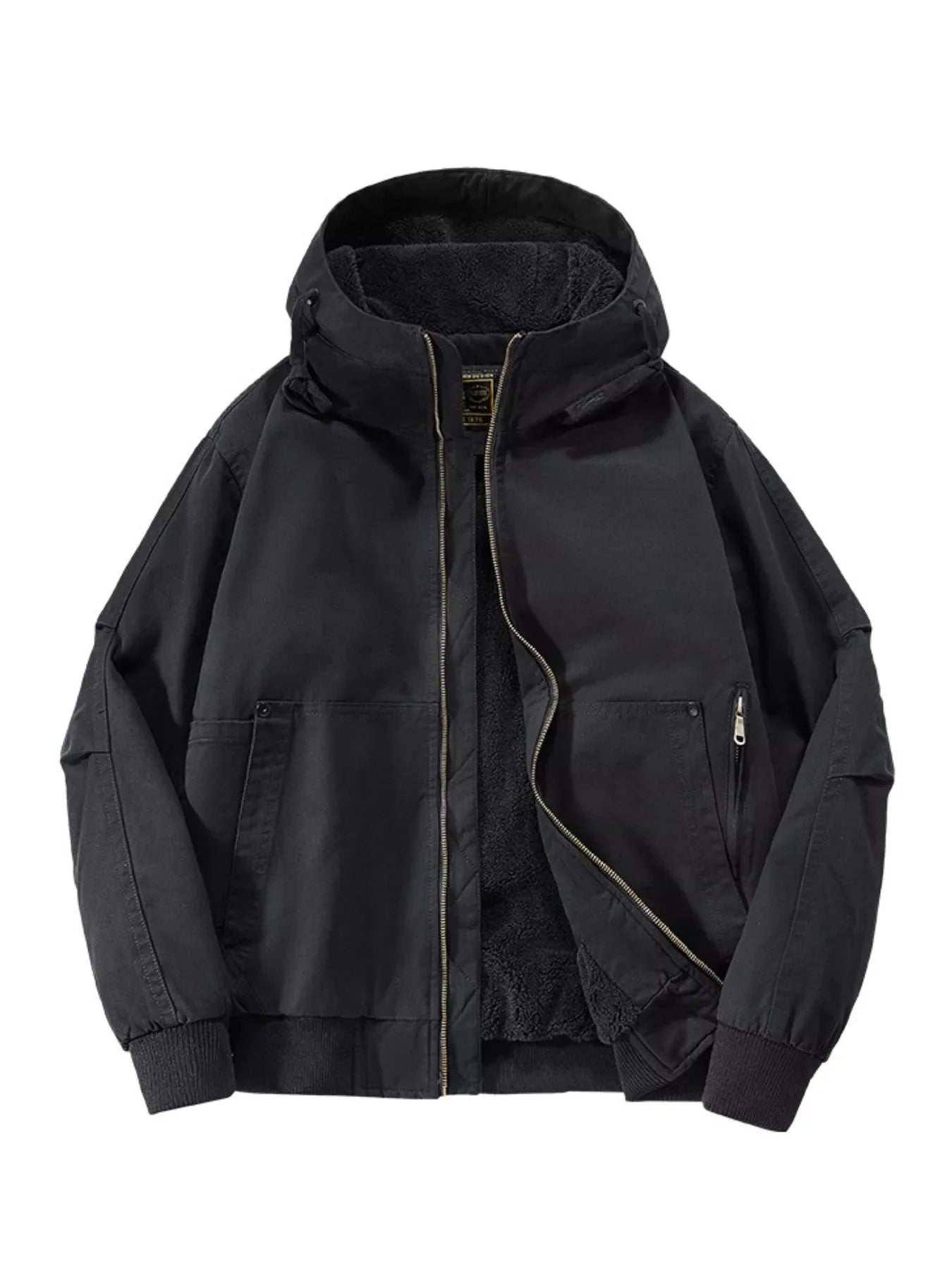 Men's Plus Size Hooded Fleece Lined Winter Jacket