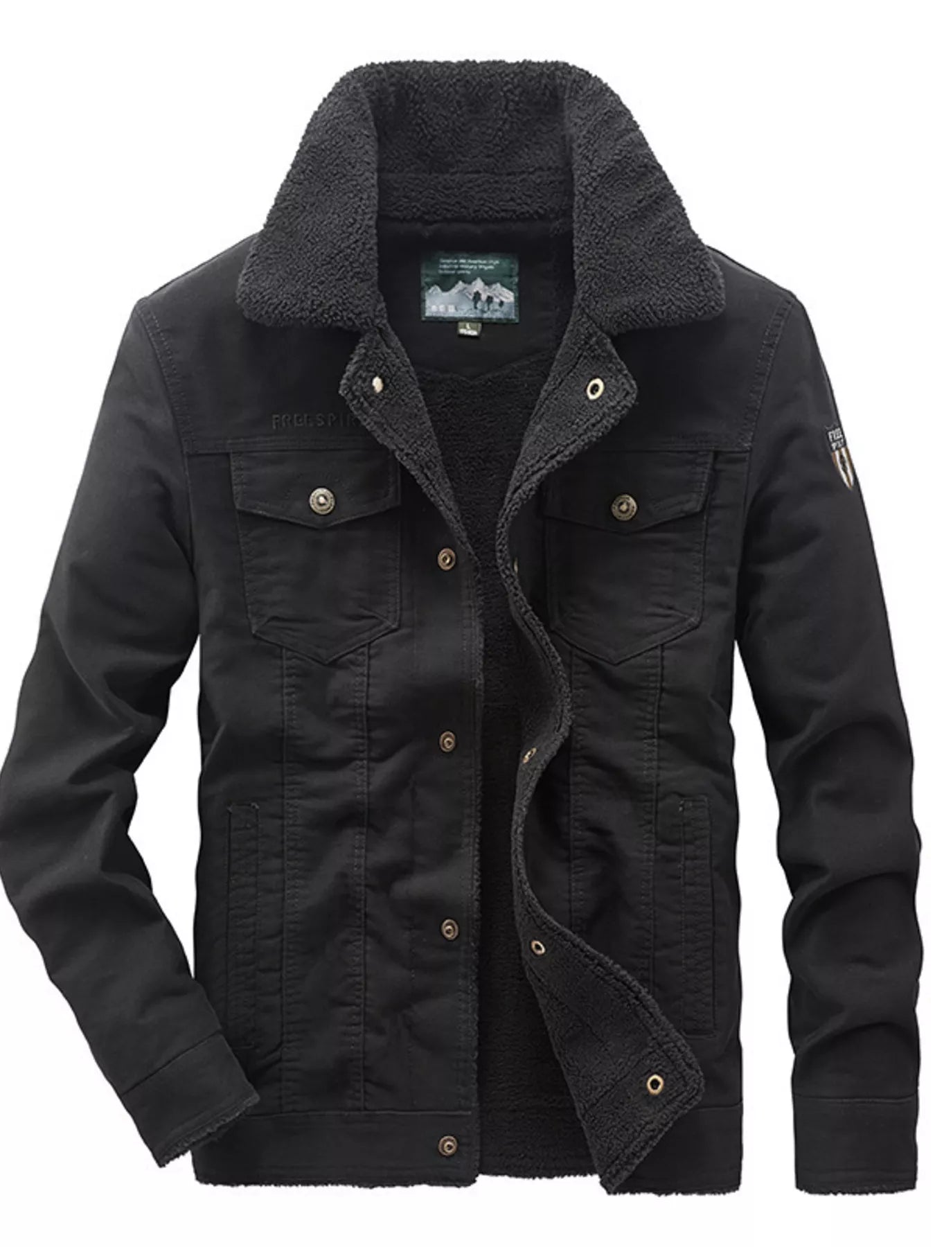 Men's Plus Size Snap Down Long Sleeve Jacket