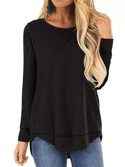 Casual Round Neck Long Sleeve T-Shirt