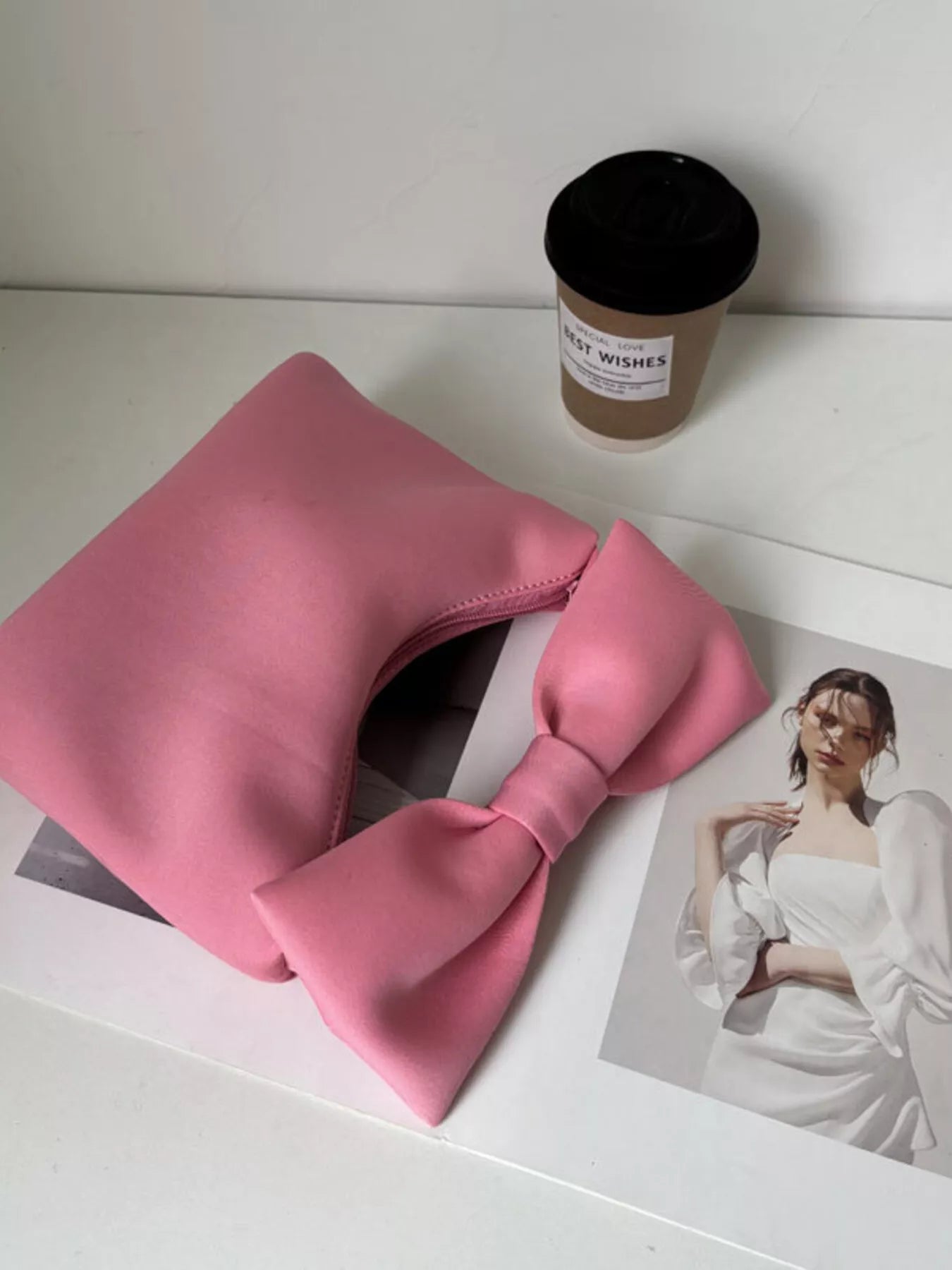 Solid Color Bow Handbag