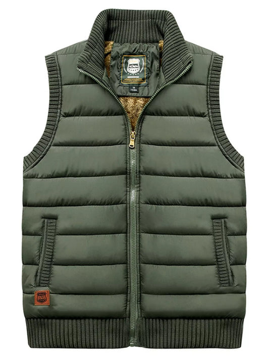 Men's Plus Size Warm Padded Outdoor Vest