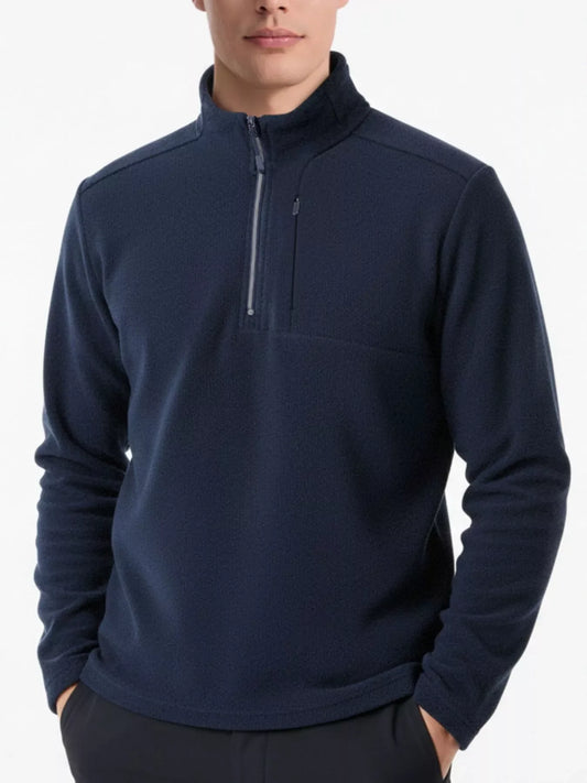 Men's Plus Size Quarter-Zip Fleece Sweatshirt