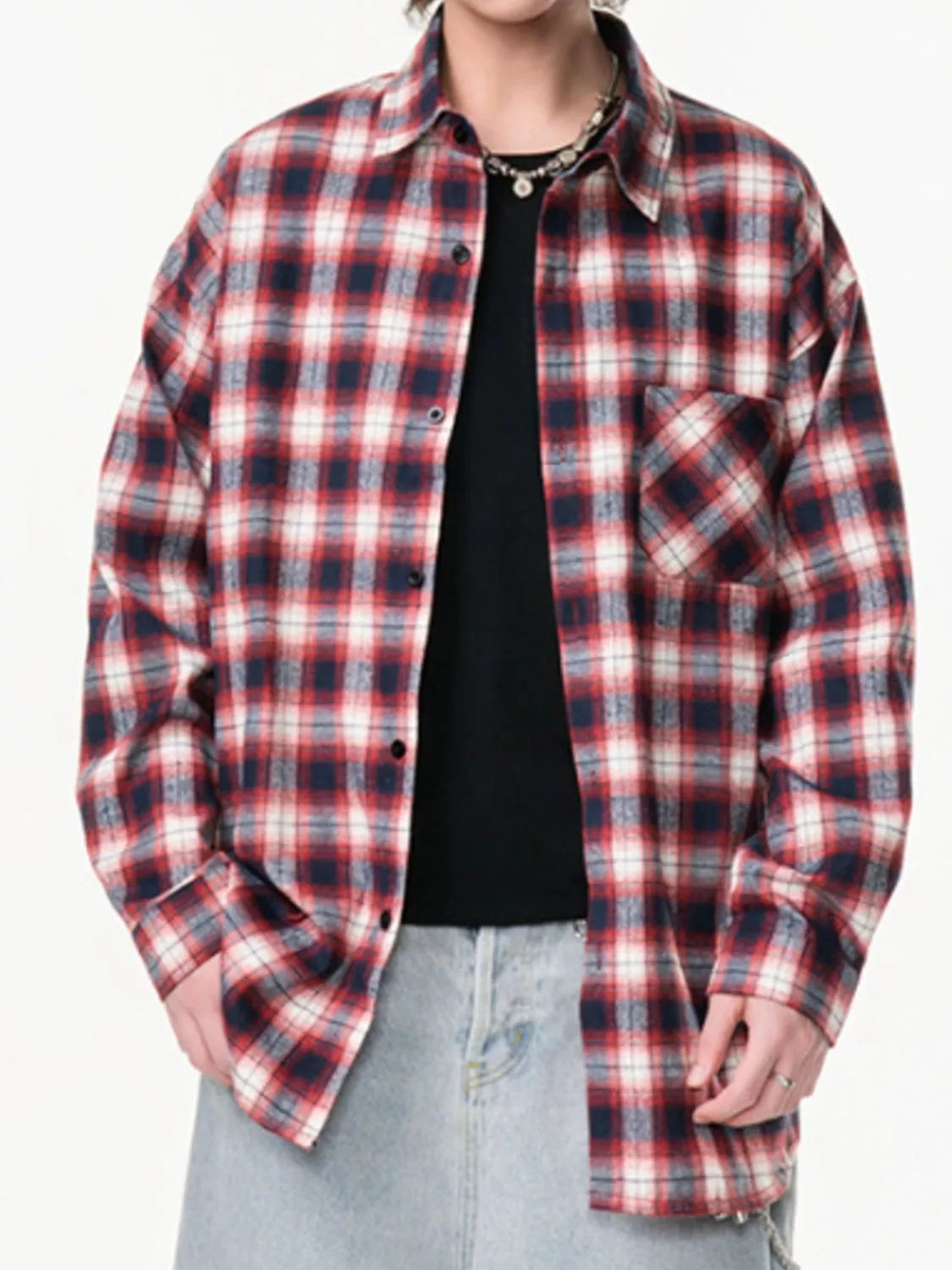 Men's Casual Plaid Button Up Shirt