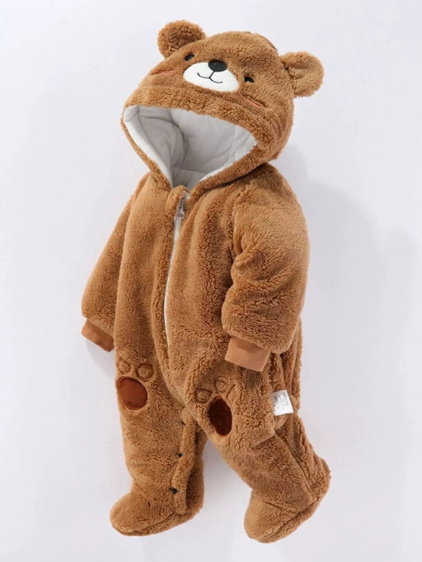 Children's Cozy Bear Hooded Fleece One-Piece