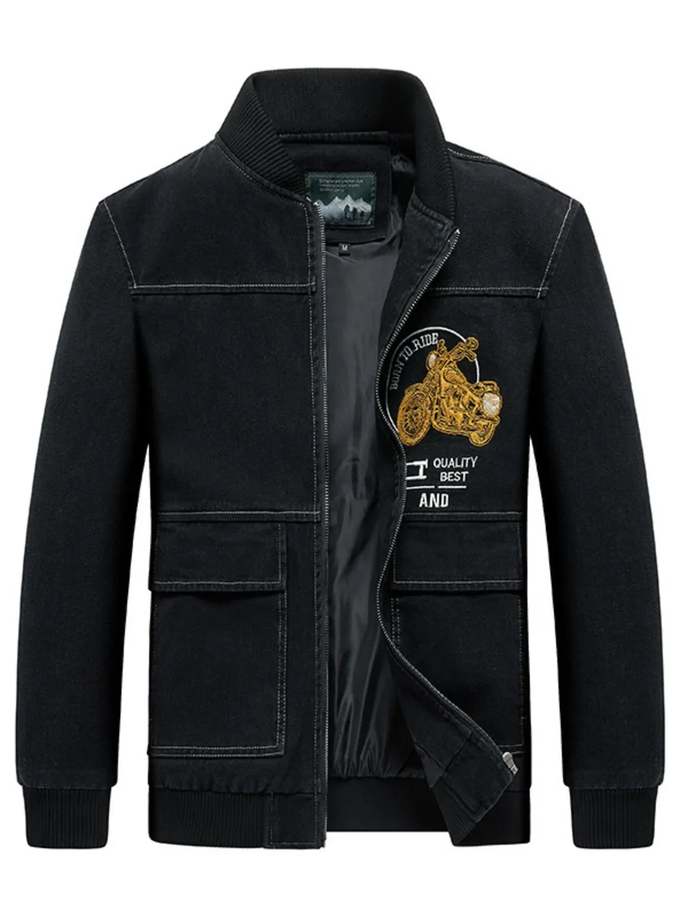 Men's Plus Size Zip Up Long Sleeve Jacket
