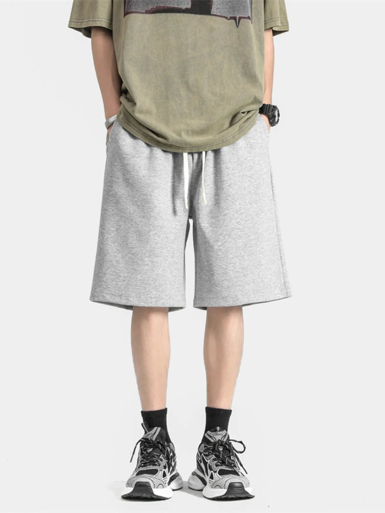 Men's Full Size Casual Loose-Fit Drawstring Shorts Plus Size