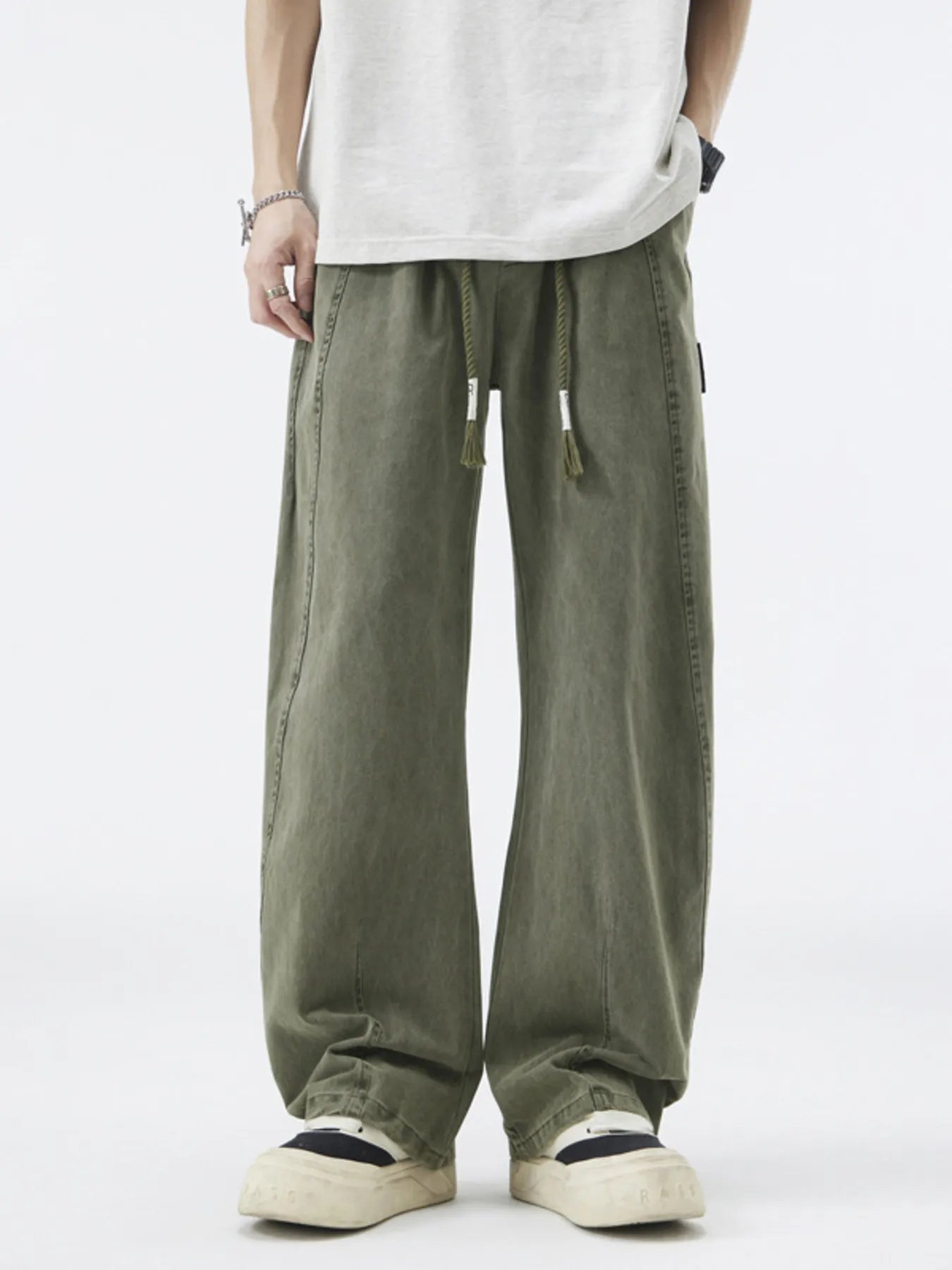 Men's Wash Wide Leg Pants