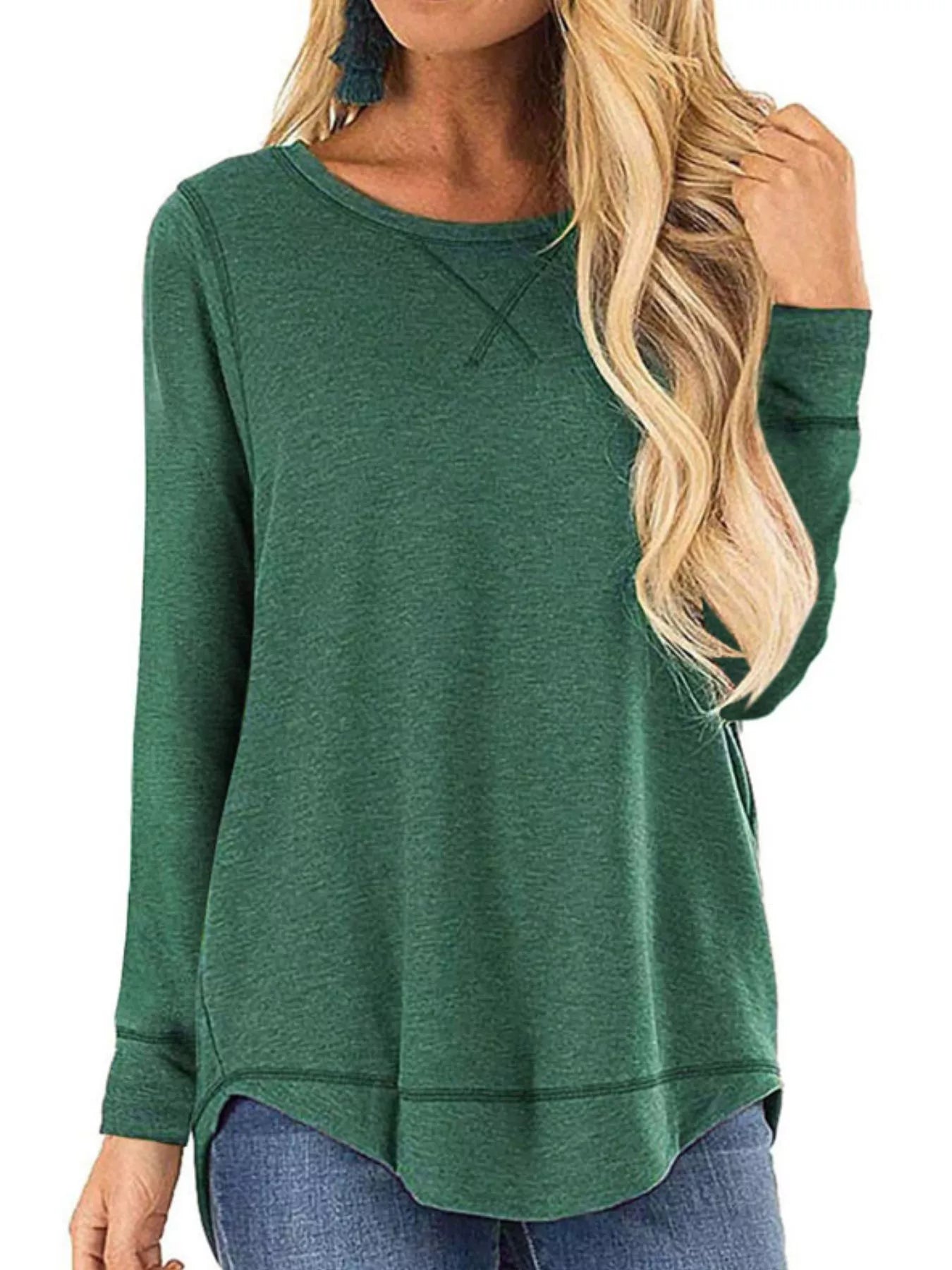 Casual Round Neck Long Sleeve T-Shirt
