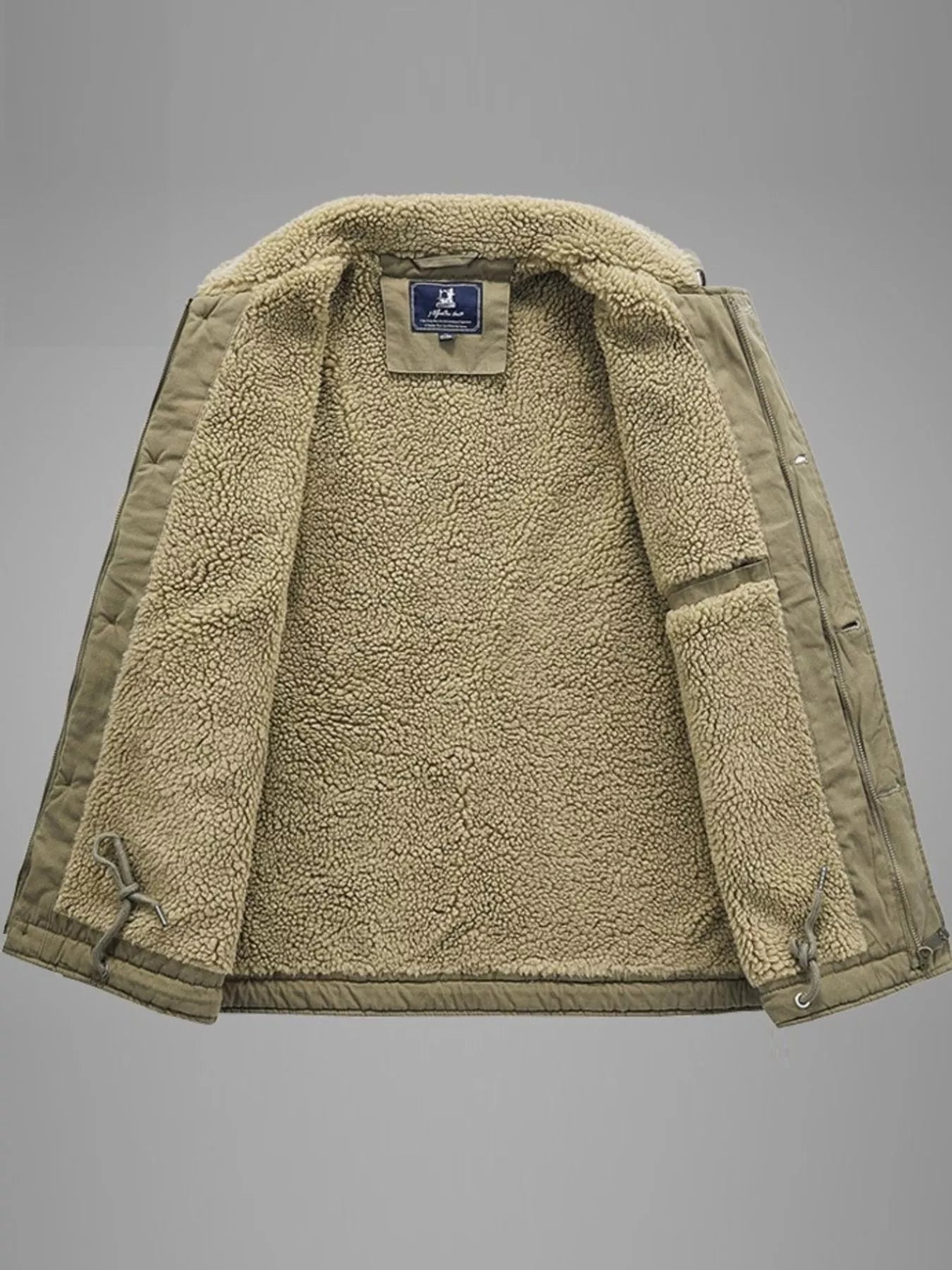 Men's Plus Size Sherpa Collar Button Up Jacket