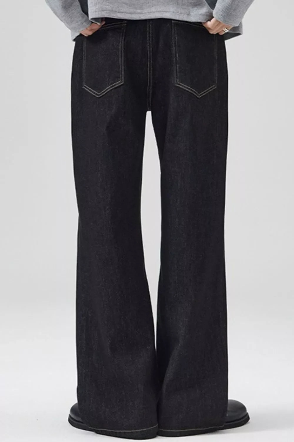 Men's Full Size Washed Wide Leg Jeans Plus Size