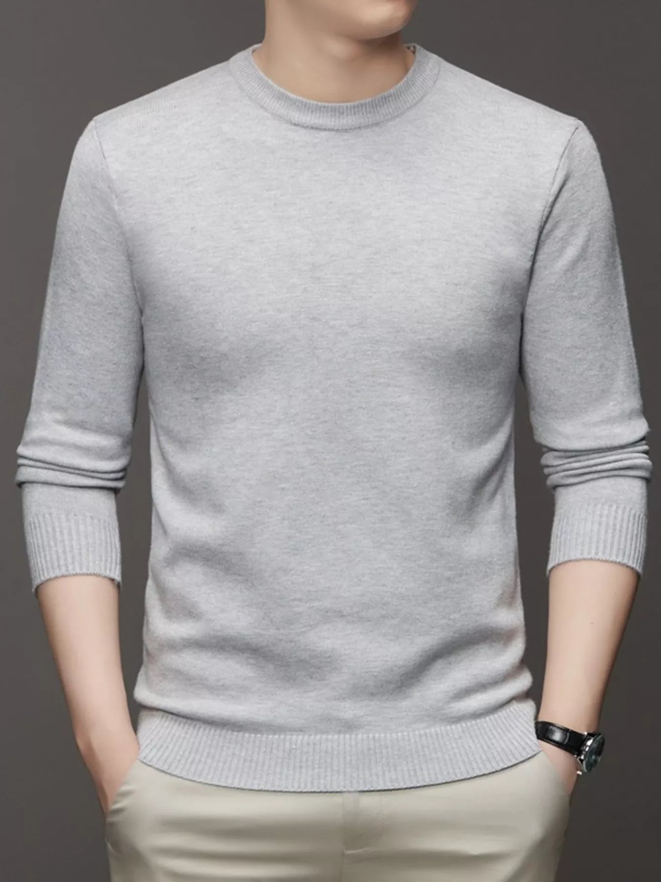 Men's Plus Size Lightweight Mock Neck Knit Top