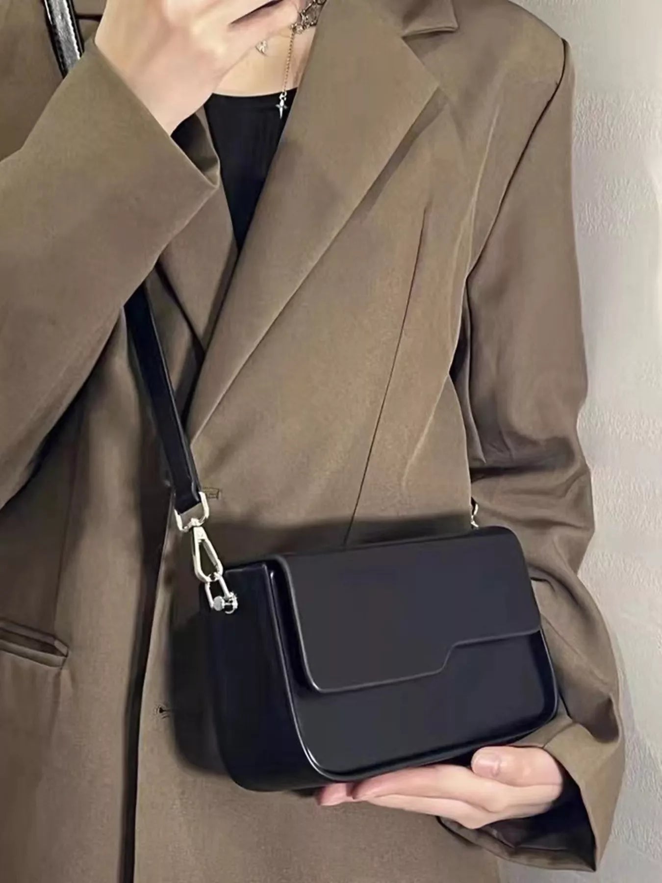Leather Flap Crossbody Bag