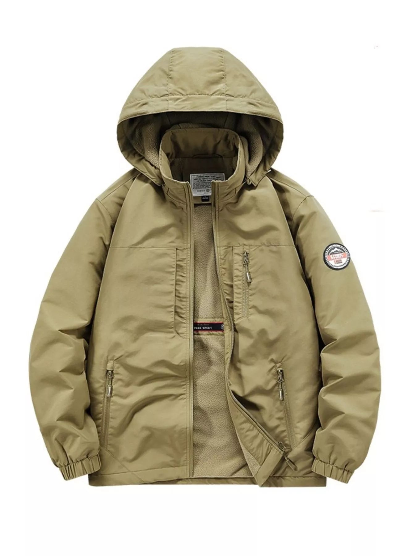 Men's Plus Size Lightweight Zip Up Hooded Jacket