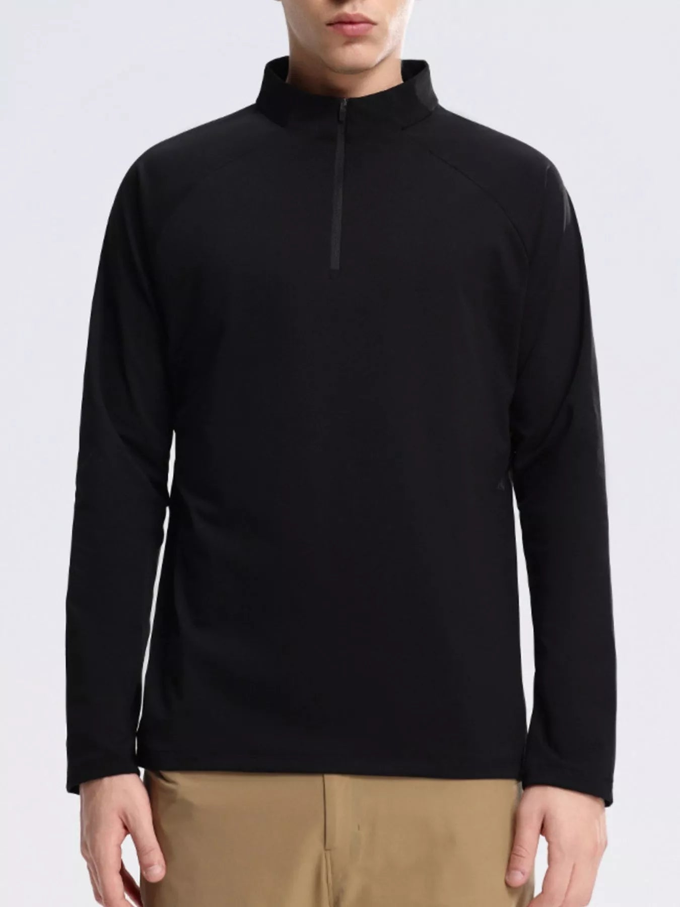 Men's Plus Size Half-Zip Long Sleeve Sweatshirt