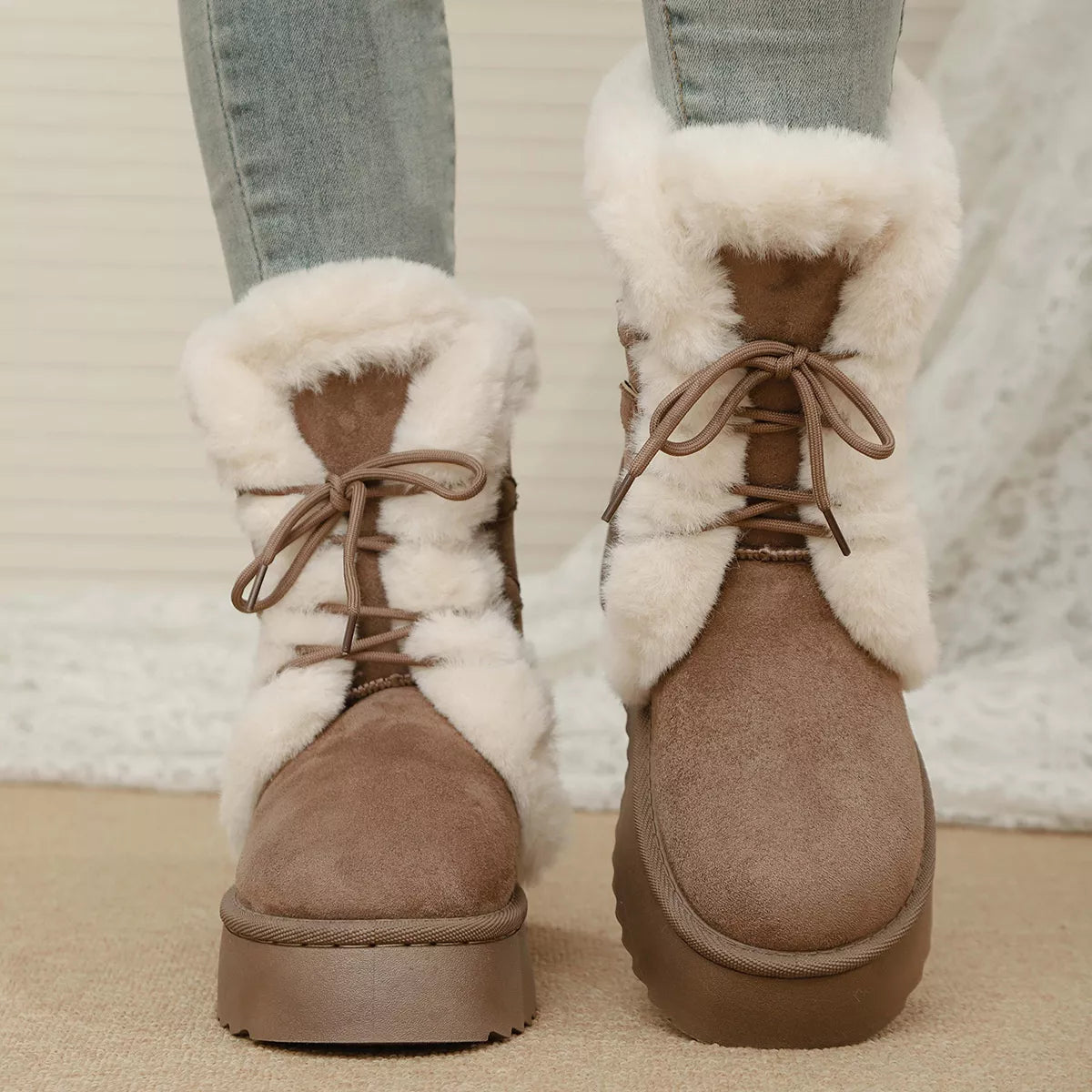 Lace-Up Winter Boots