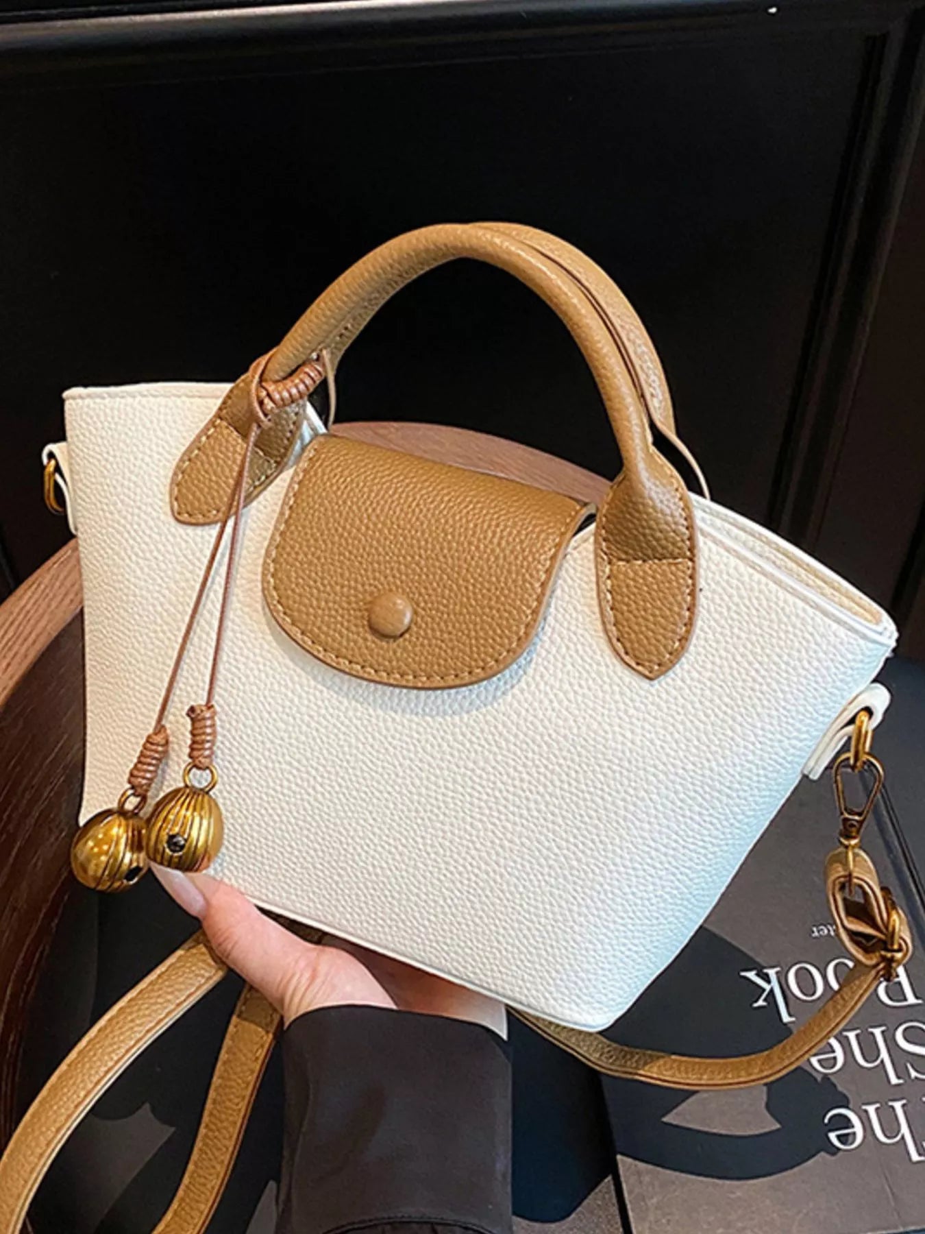 Top Handle Leather Crossbody Bag