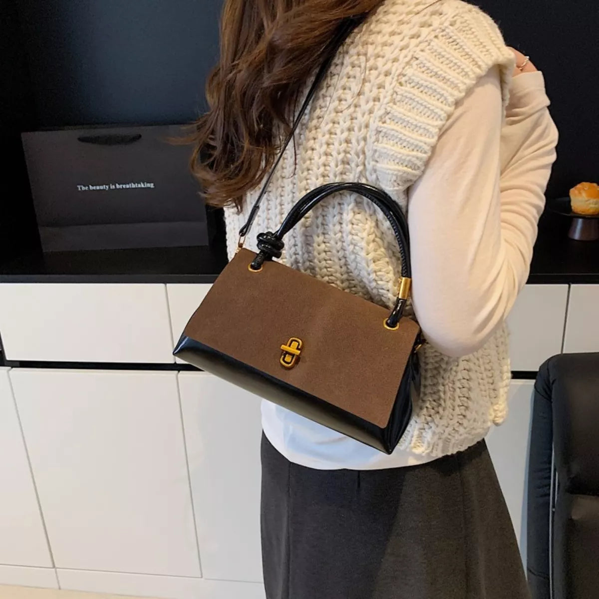 Flap Crossbody Bag with Top Handle