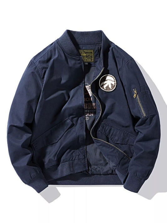 Men's Plus Size Casual Zip Up Bomber Jacket